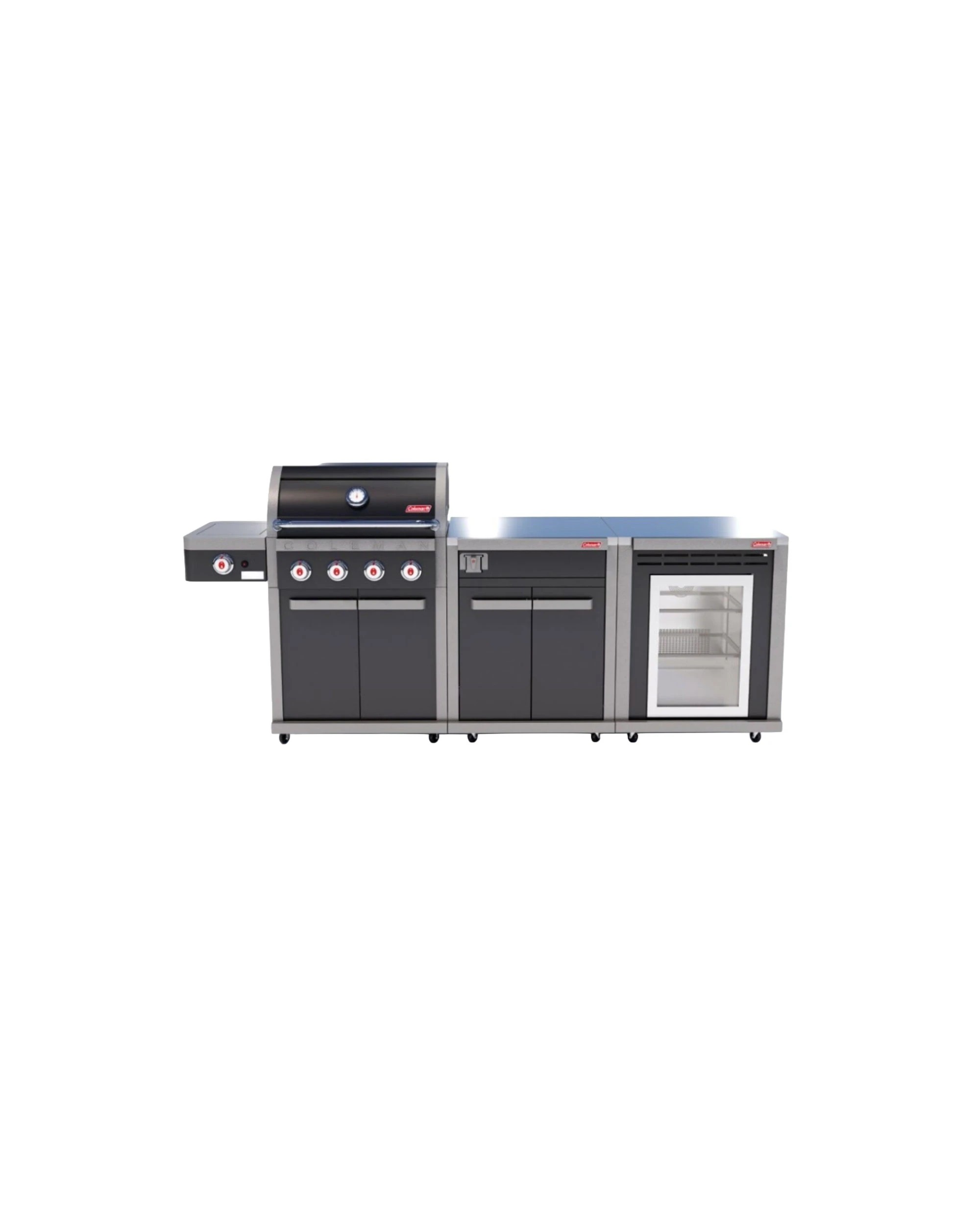 1 Coleman Revolution 4 Burner Kitchen With Storage No Drawer Fridge Modules Gloss - Black, 1 of 6