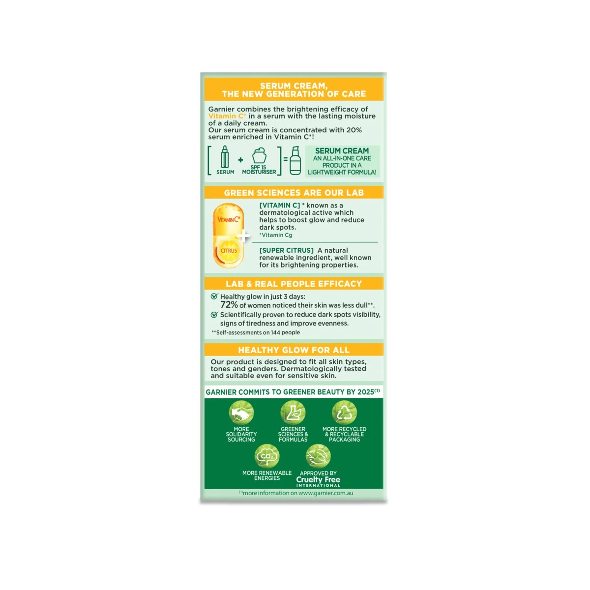 2 Garnier SkinActive 2 in 1 Brightening Serum Cream 50ml - Vitamin C, 2 of 6