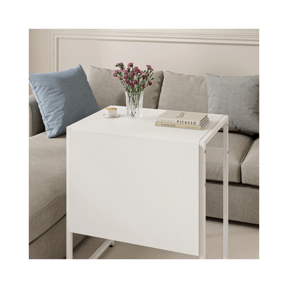 5 Advwin Folding Dining Table Foldable Drop Leaf Home Office Work Desk White, 5 of 9