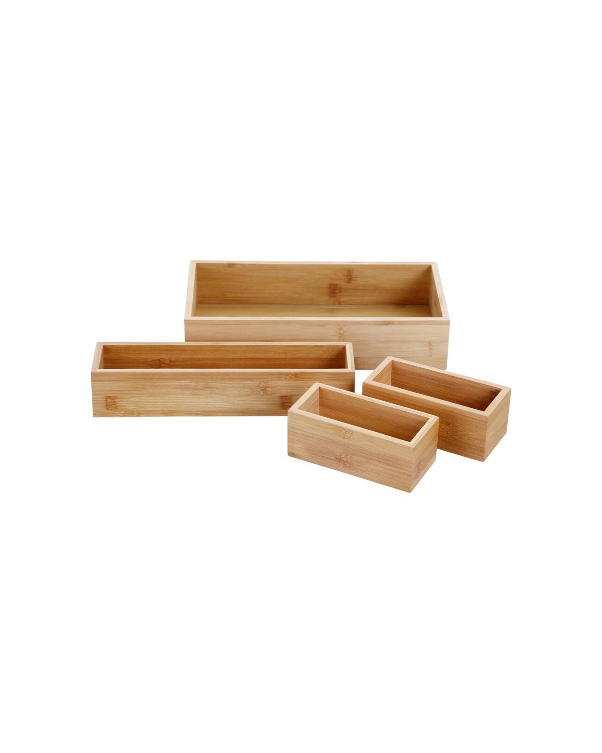 3 Boxsweden Bamboo Organisation Tray Set 32cm Modular Stackable Trays - 4pc
 - Natural, 3 of 4