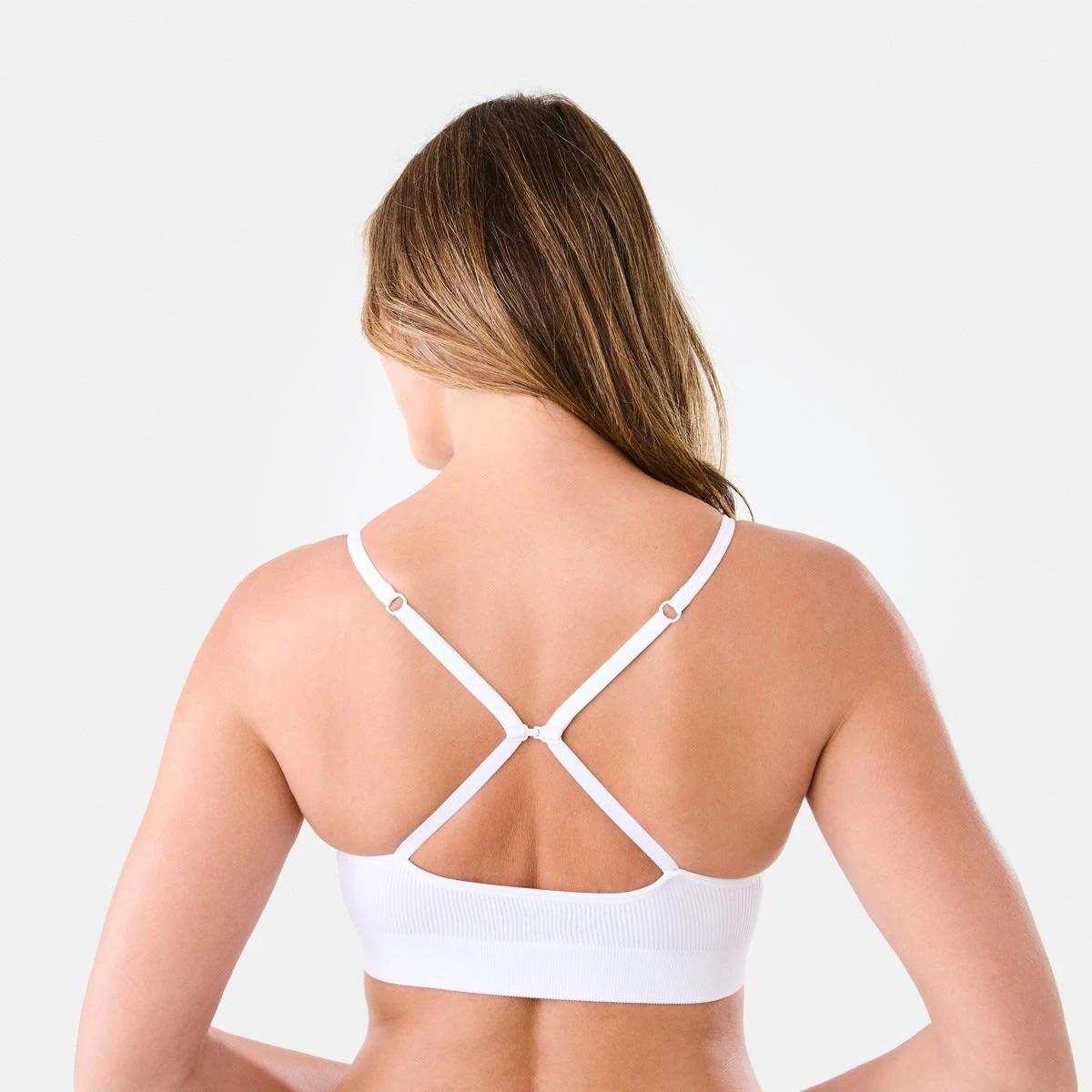 4 Seamfree Rib Crop Bra WHITE, 4 of 8