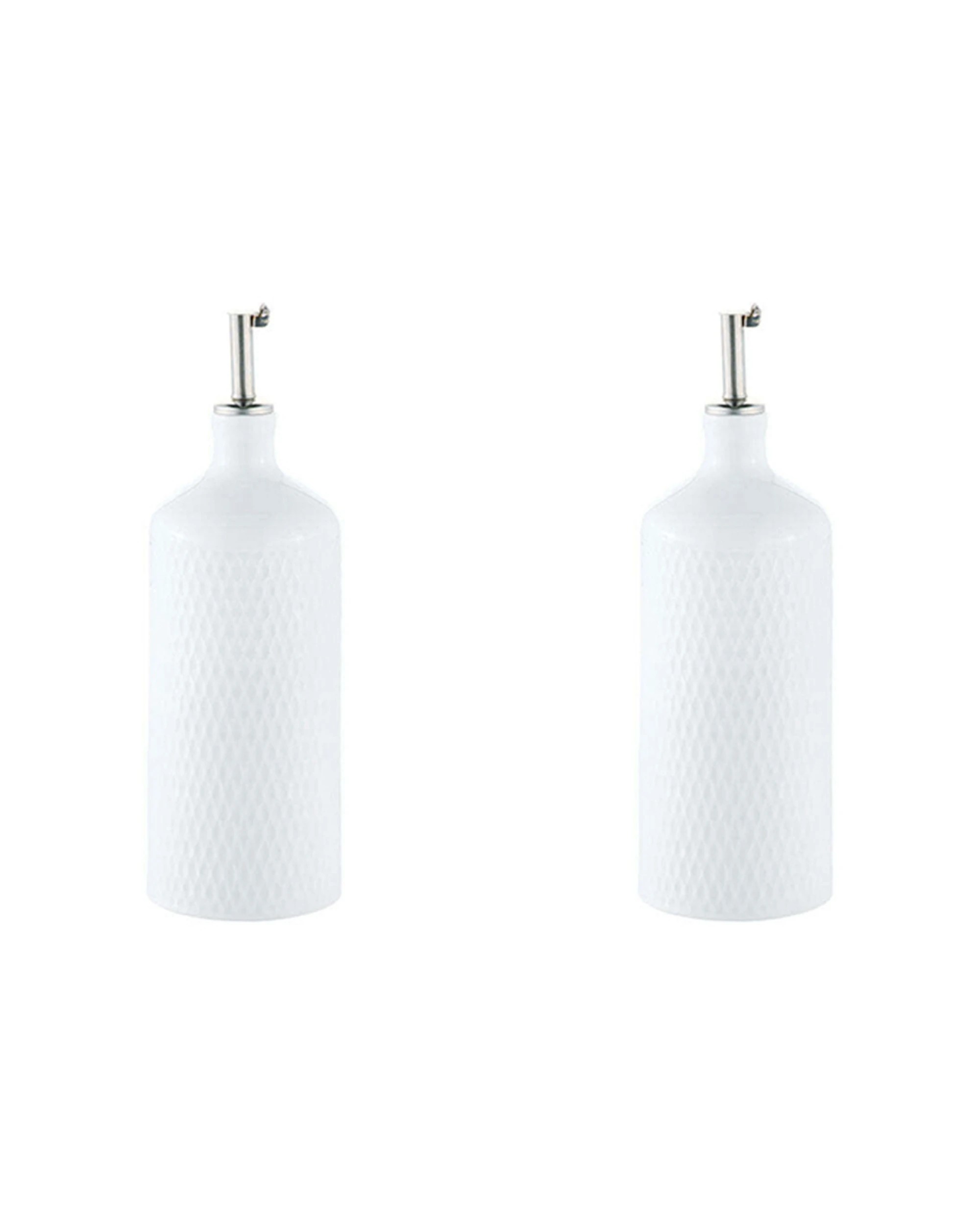 1 Maxwell & Williams 2PK White Basics Diamonds 500ml Oil Bottle With Pourer - White, 1 of 1