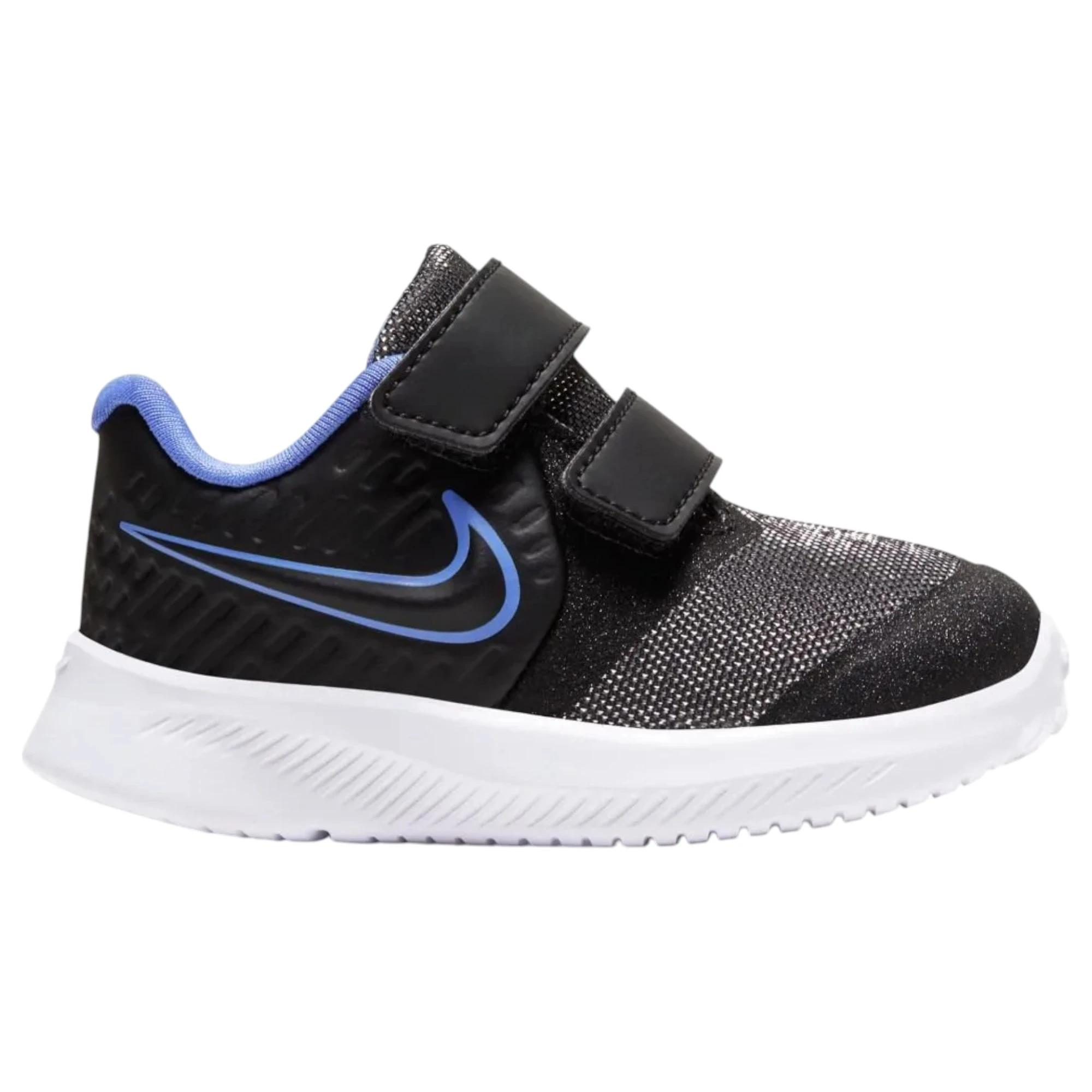 3 Nike Kids Girls Star Runner 2 Glitter Black/Black-Sapphire Toddler Shoes BLACK/BLACK-SAPPHIRE, 3 of 5
