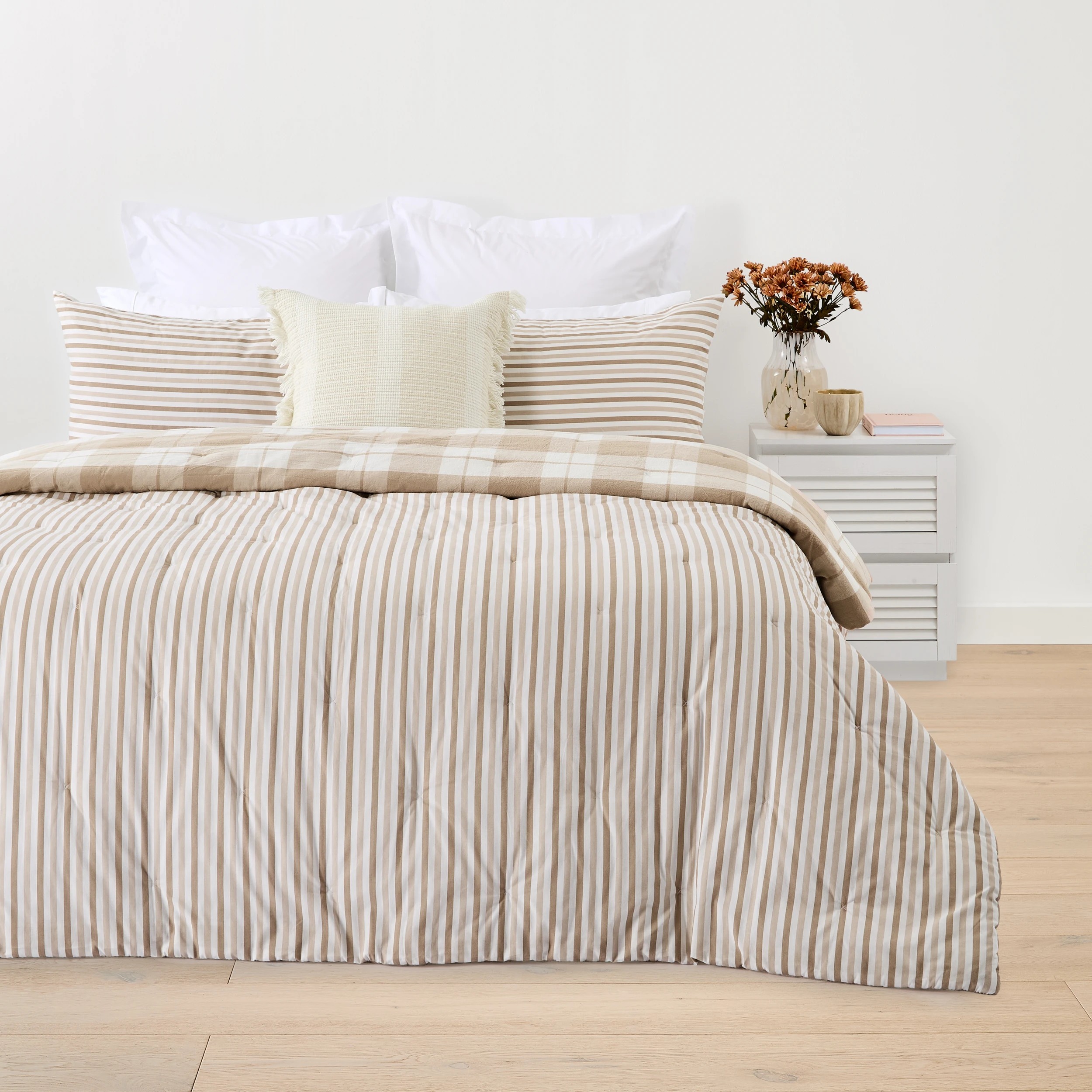 2 Check Cotton Cover Reversible Comforter Set - Queen/King Bed, 2 of 7