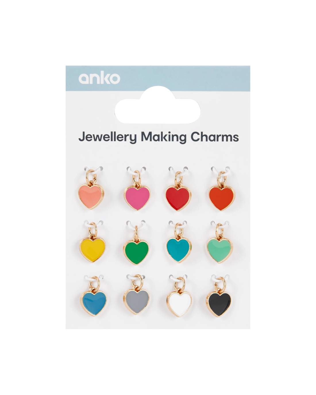 1 12 Piece Jewellery Making Charms - Heart, 1 of 3