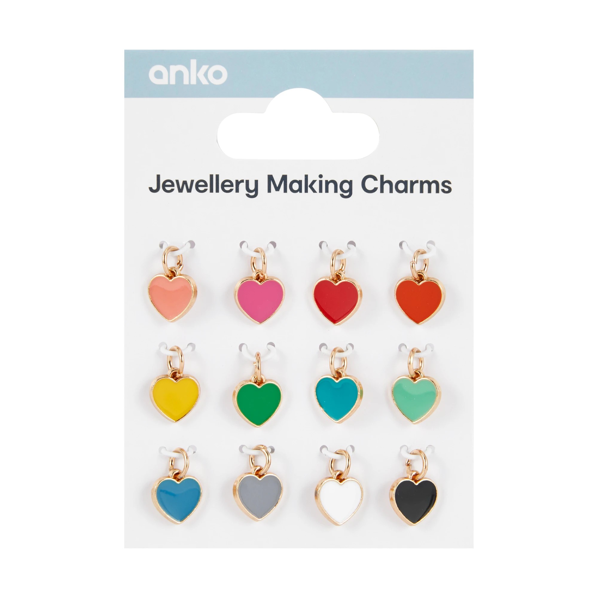1 12 Piece Jewellery Making Charms - Heart, 1 of 3