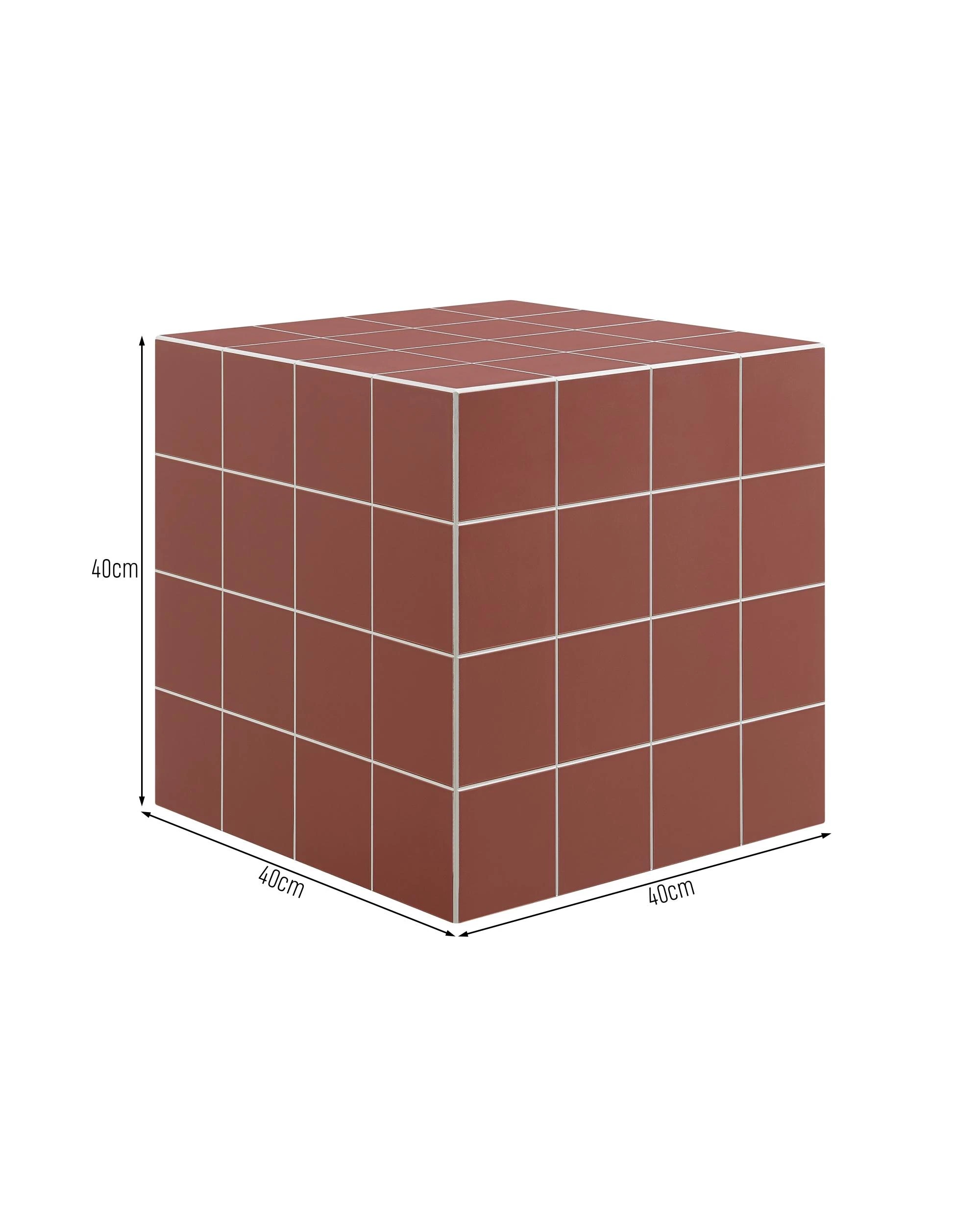 6 Kodu Side Table Cube Bedside Storage Terracotta - Orange, 6 of 6