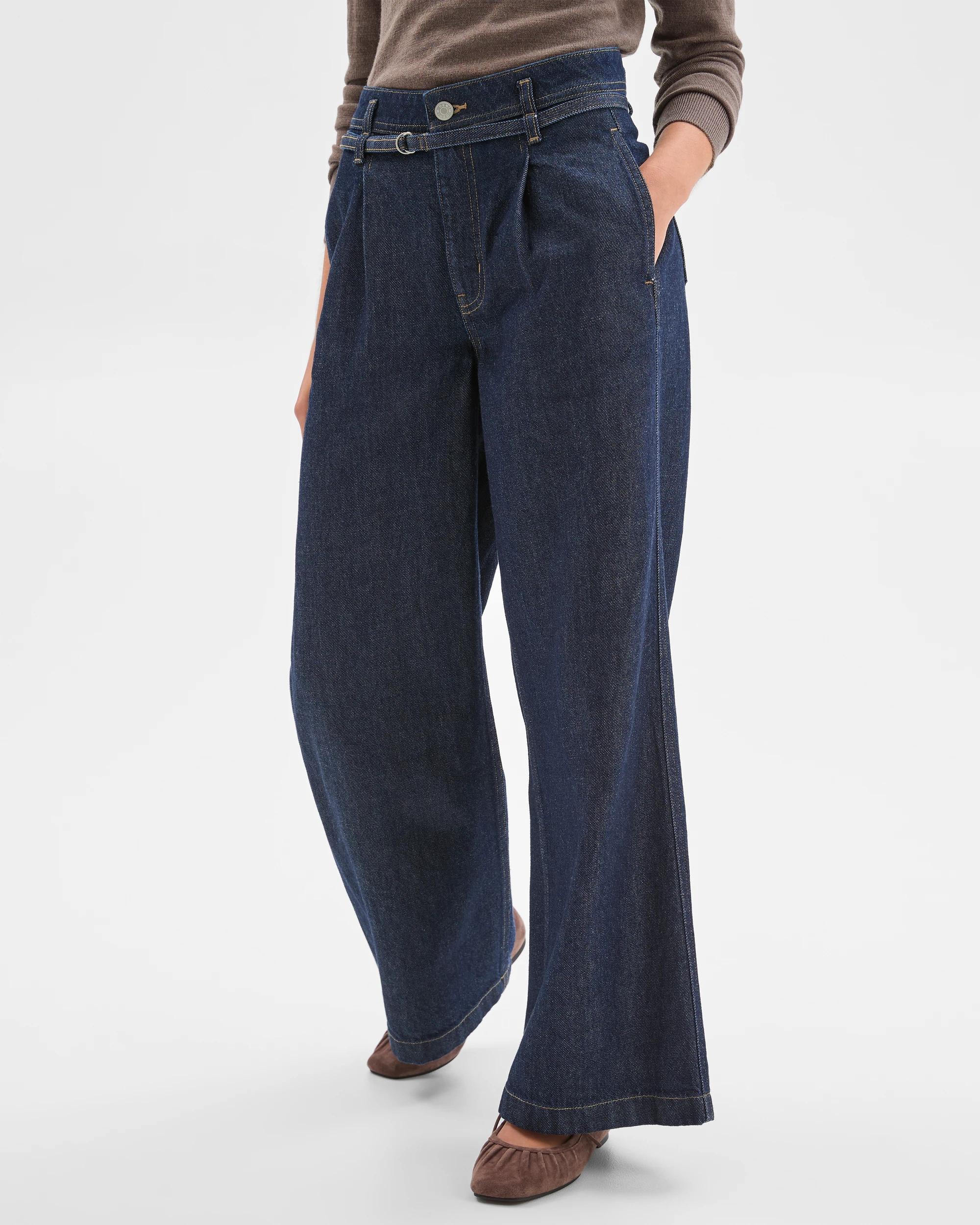 4 Target Petites Petites Belted Slouch Denim Jeans RINSE SHEEN, 4 of 7