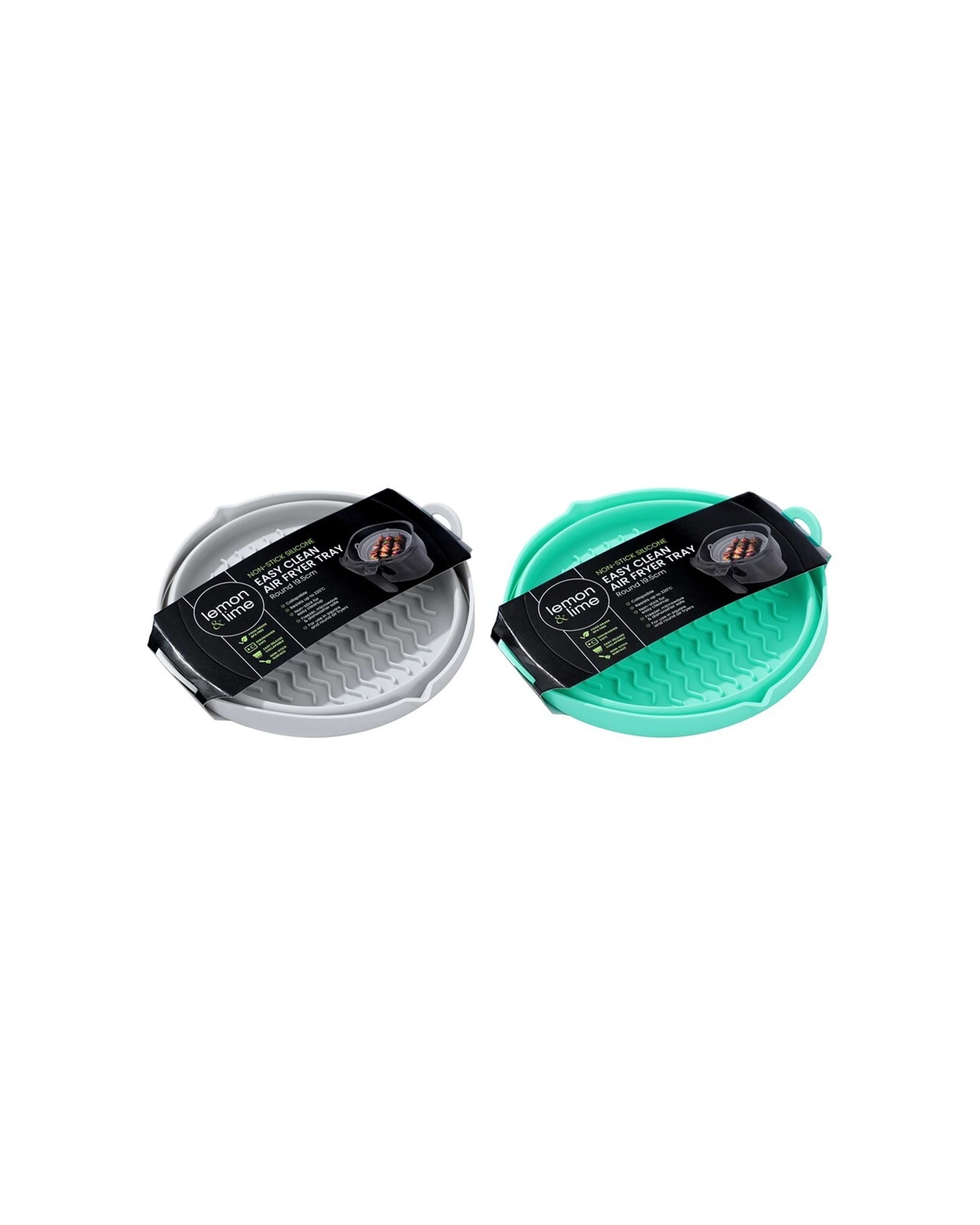 3 Lemon & Lime 8PK Silicone Collapsible Air Fryer Tray Round 19.5cm - Multi, 3 of 6