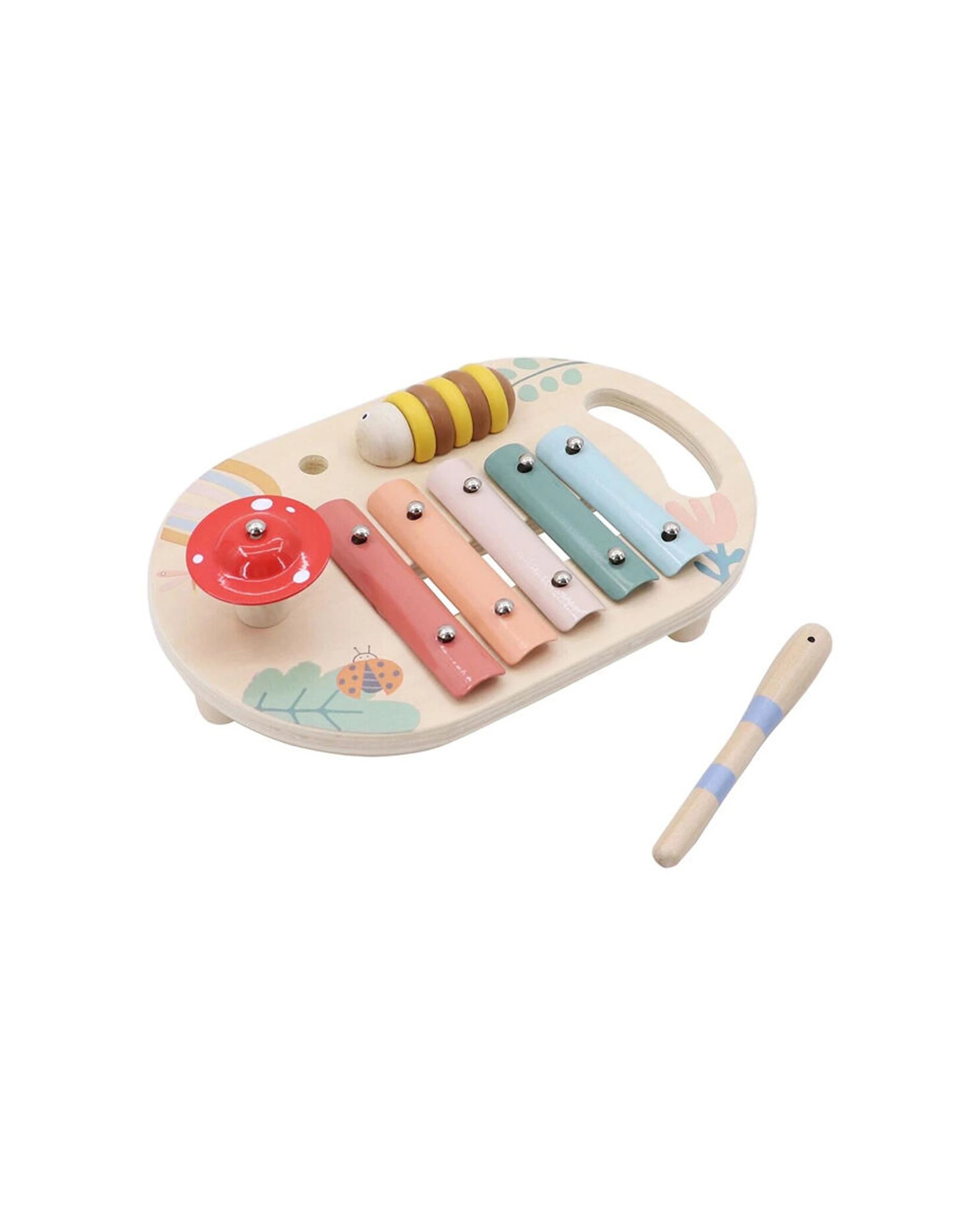 1 Kaper Kidz 3pc Wooden Spring Insect Music Table Kids Toy - Multi, 1 of 7