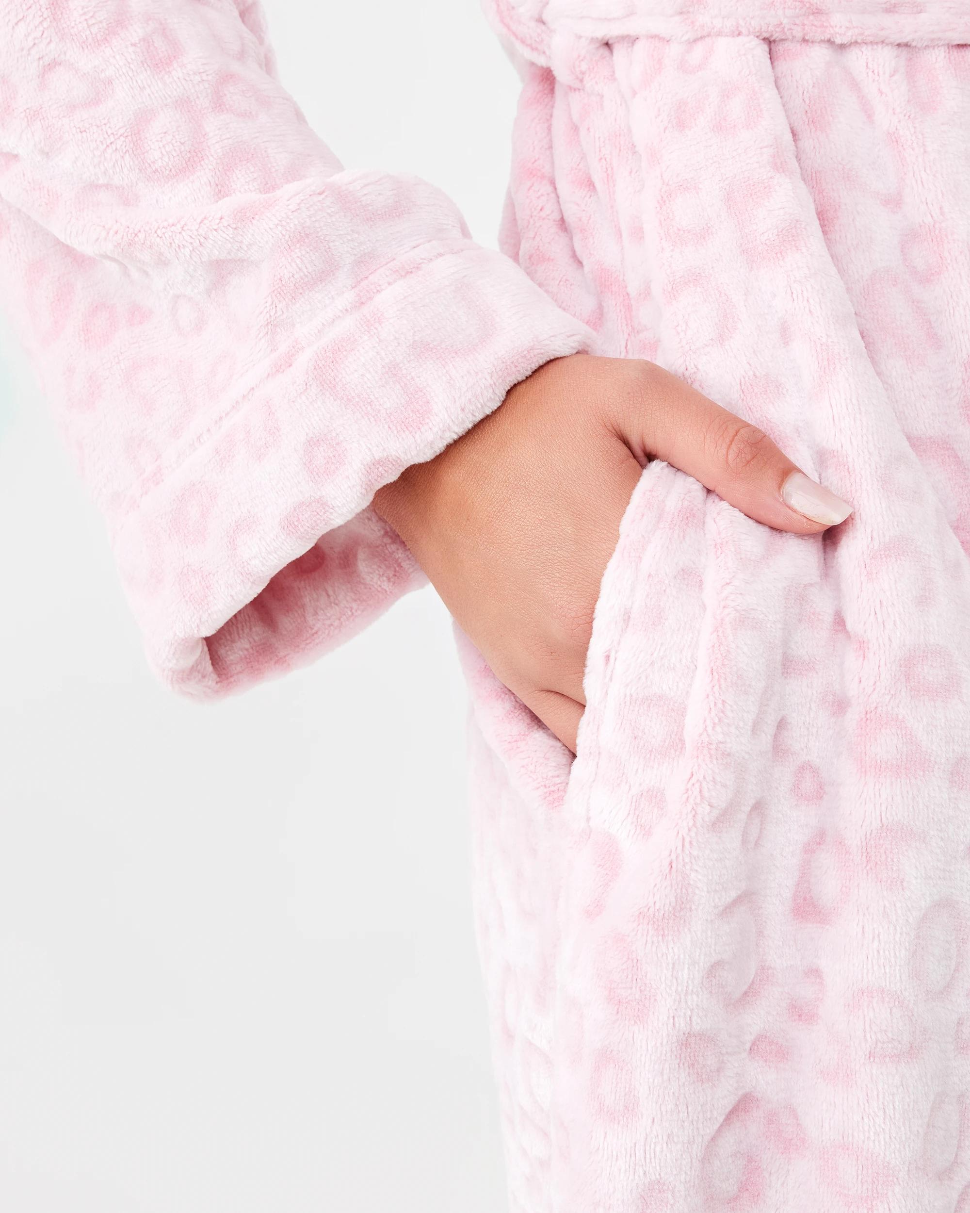 7 Printed Fleece Gown Bllet Pink, 7 of 7