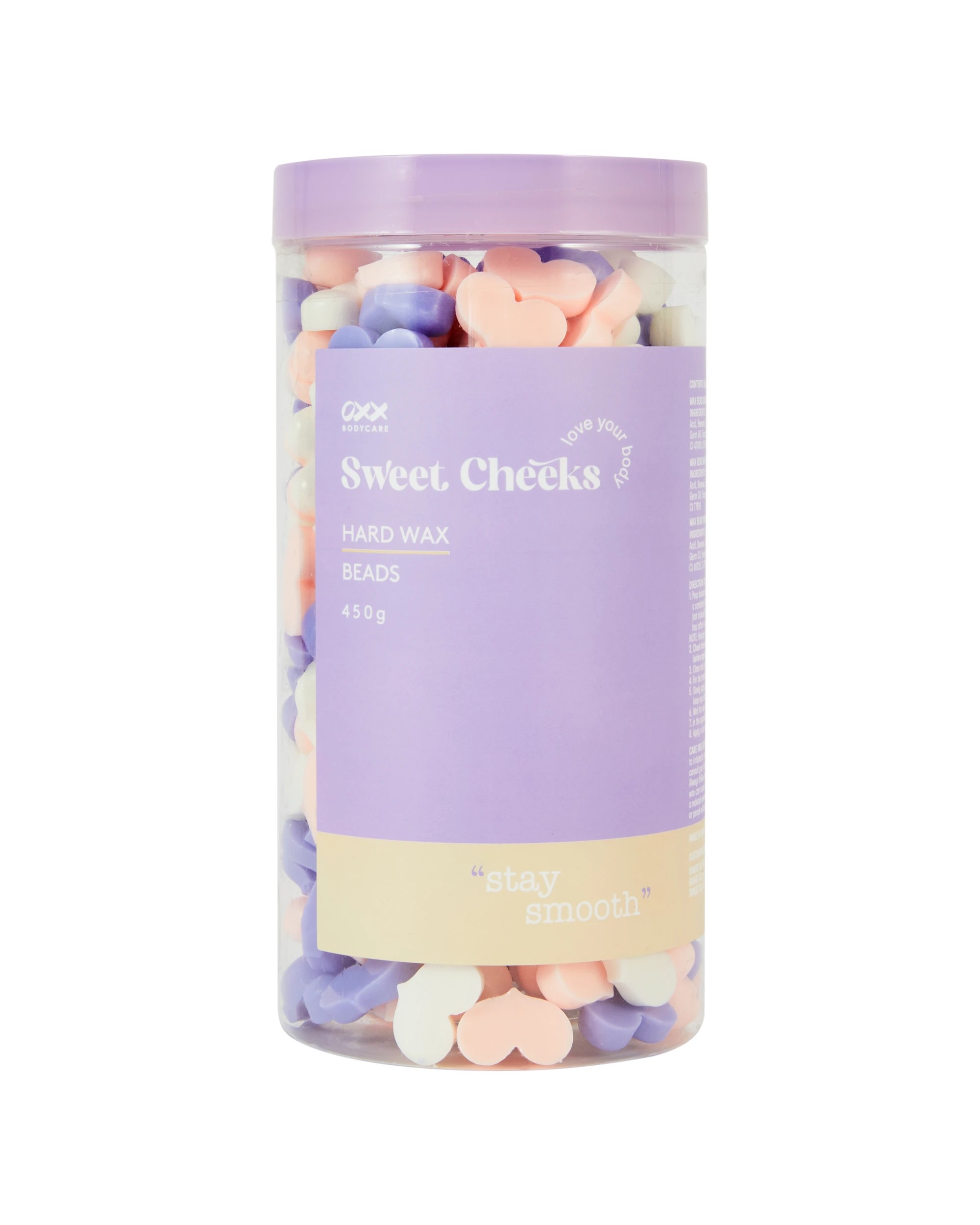 1 OXX Bodycare Sweet Cheeks Hard Wax Beads 450g - Orange, White and Purple, 1 of 3