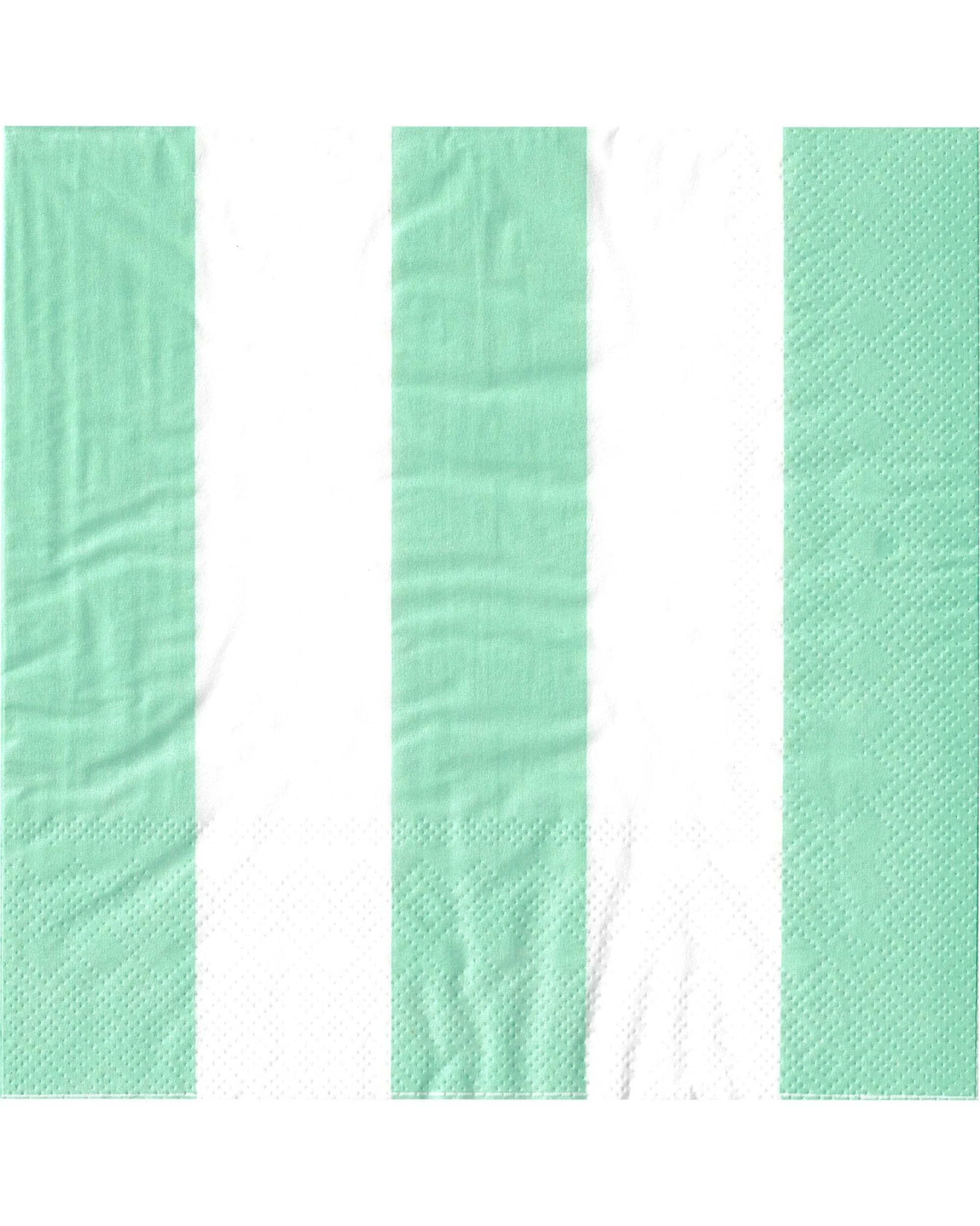 1 Shmick Mint and White Striped Large Napkins Serviettes Pack of 20 - Green, 1 of 1