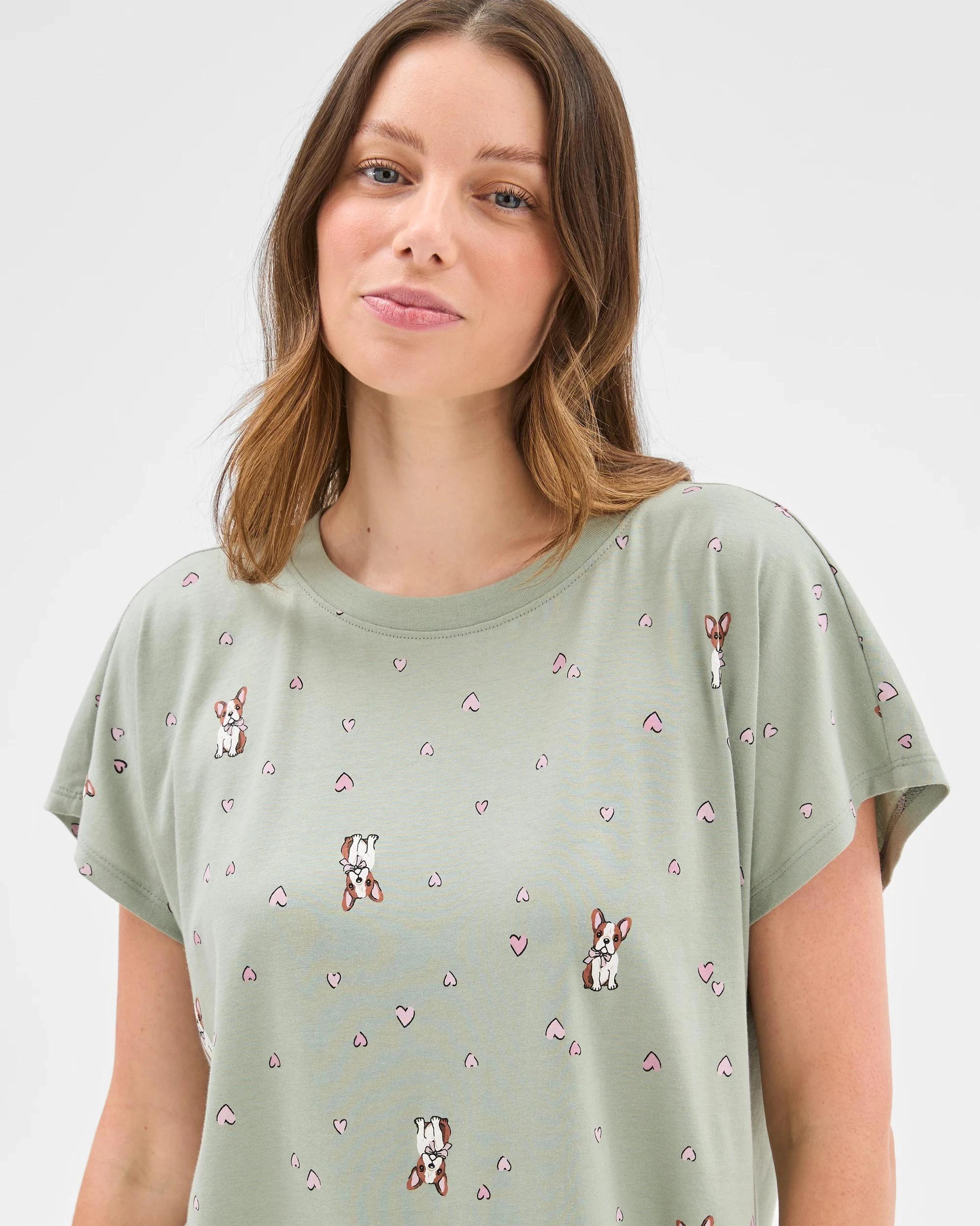 5 Target Australian Cotton T-Shirt Nightie GREEN DOG, 5 of 6