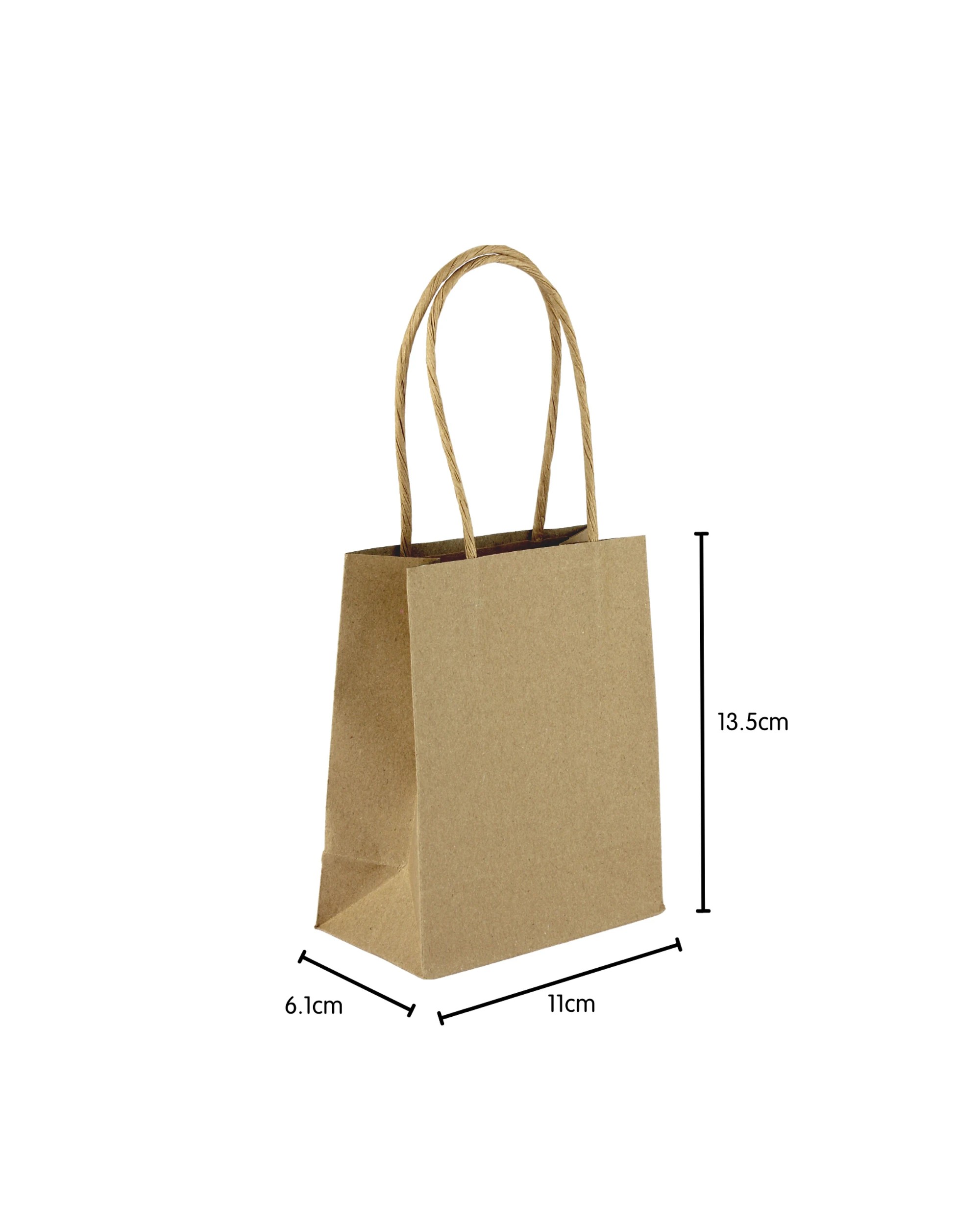 2 Artwrap Kraft Paper Gift Bags 13.5cm Pack of 5 - Natural, 2 of 2