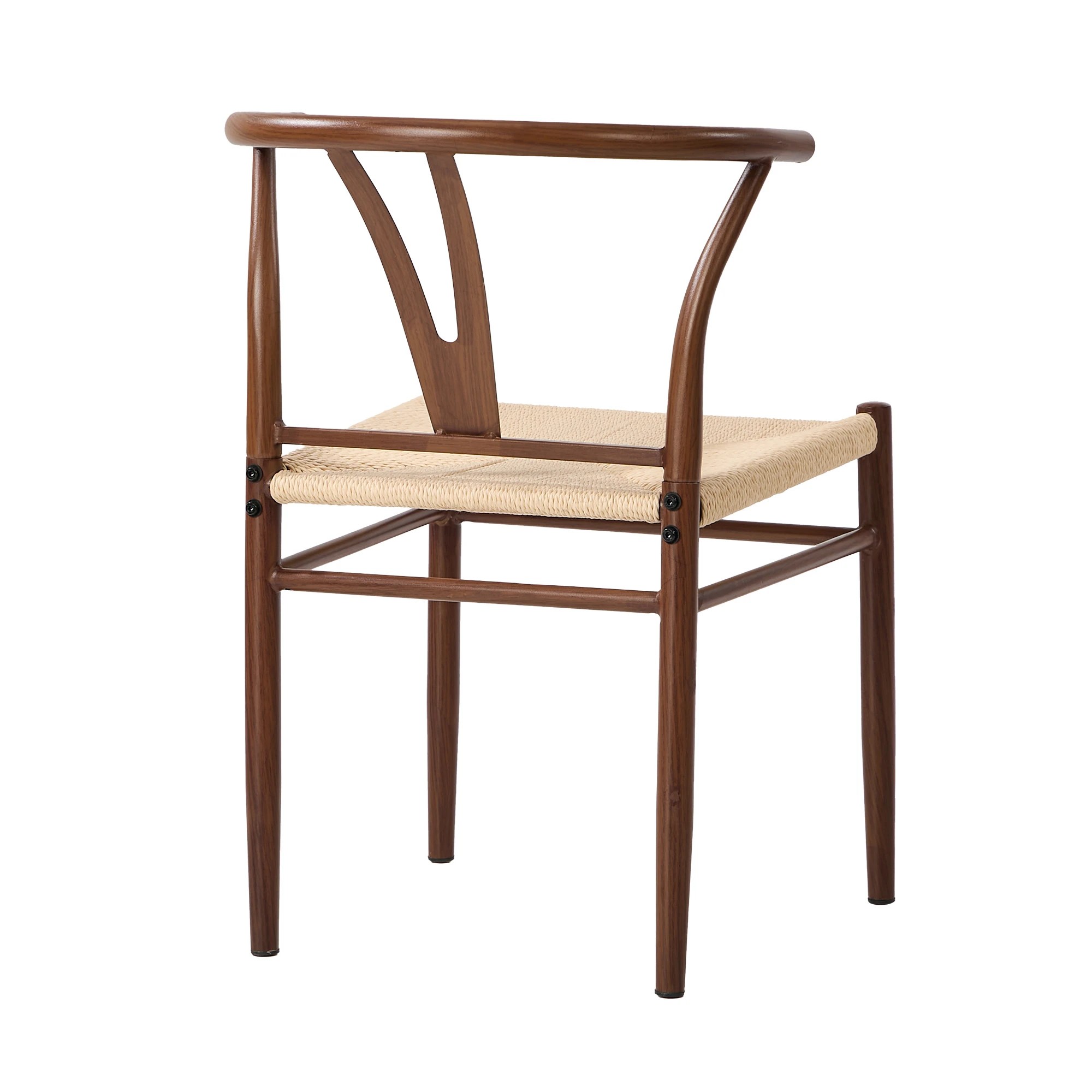 8 Oikiture 6x Dining Chair Metal Hans Wegner Chair Wishbone Cafe Lounge Walnut - Brown, 8 of 10
