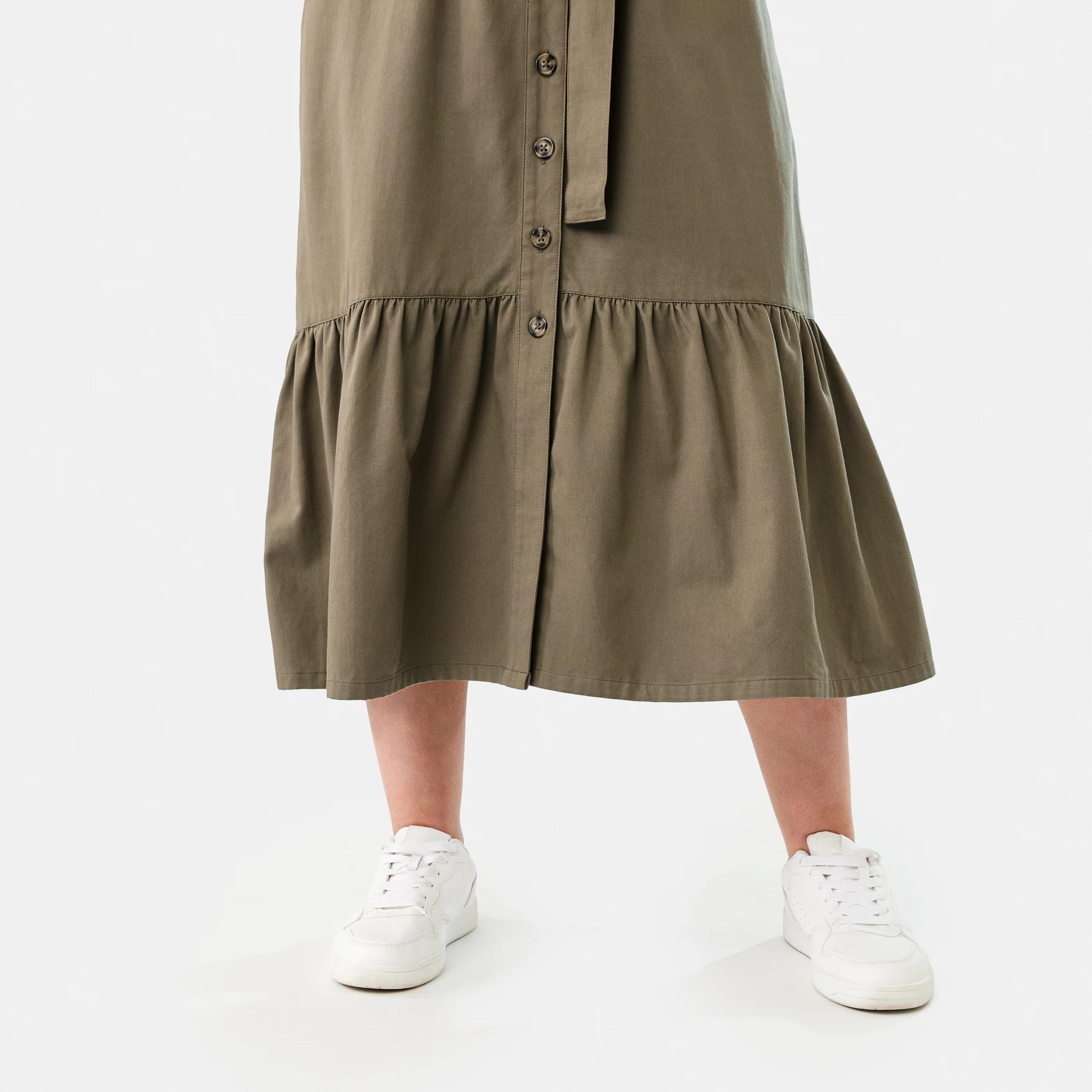 9 Short Sleeve Button Through Midi Dress PAVEMENT GREY, 9 of 9