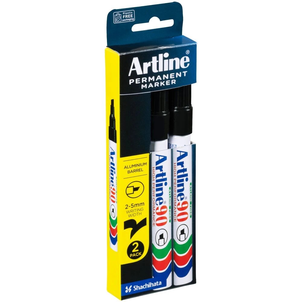 6 Artline 90 Permanent Marker Black 2 Pack, 6 of 6