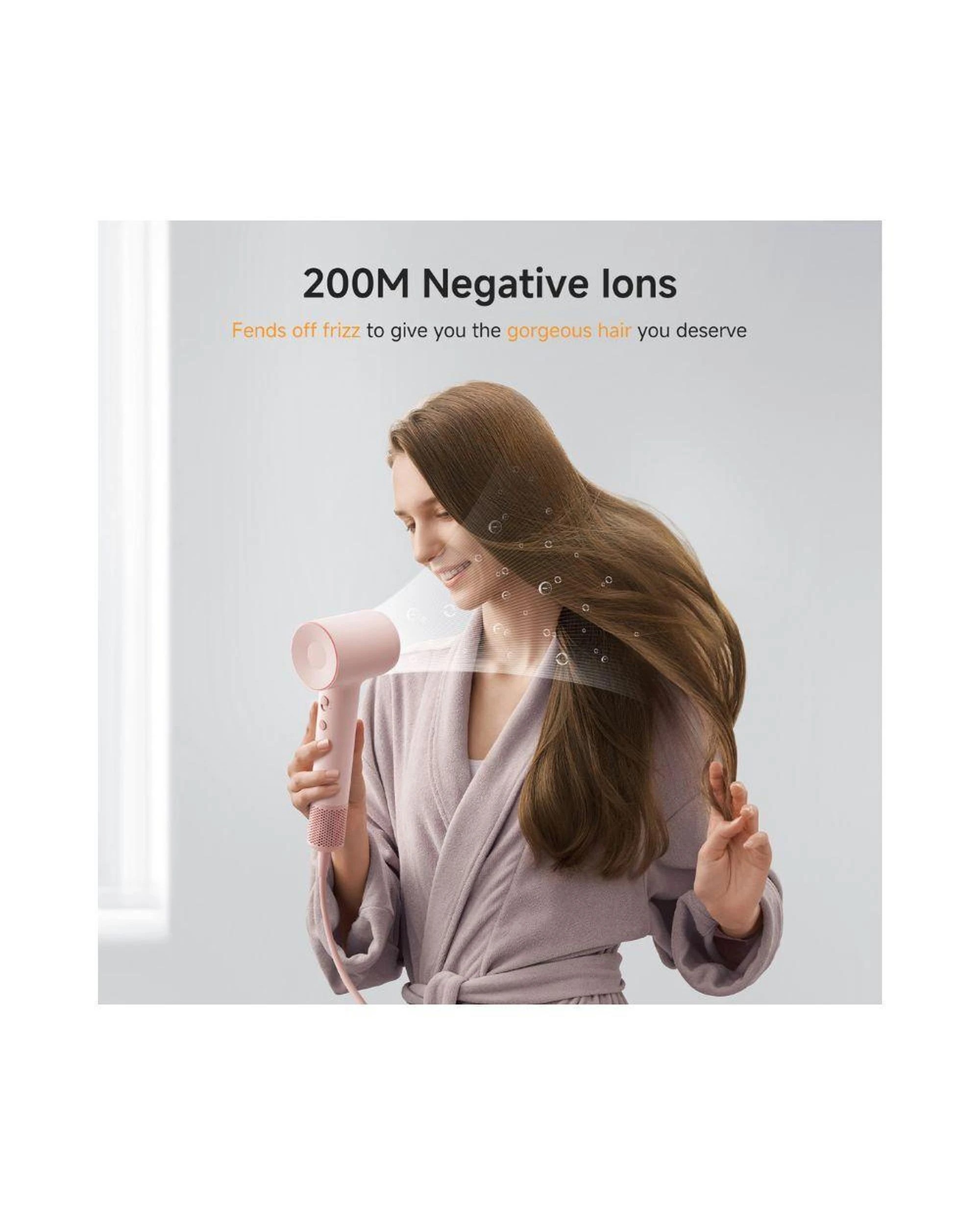 6 Laifen SE2 Hair Dryer Pink High Speed Quiet 10 Settings 200M Ions Child Mode Nozzles 25m Cable, 6 of 10