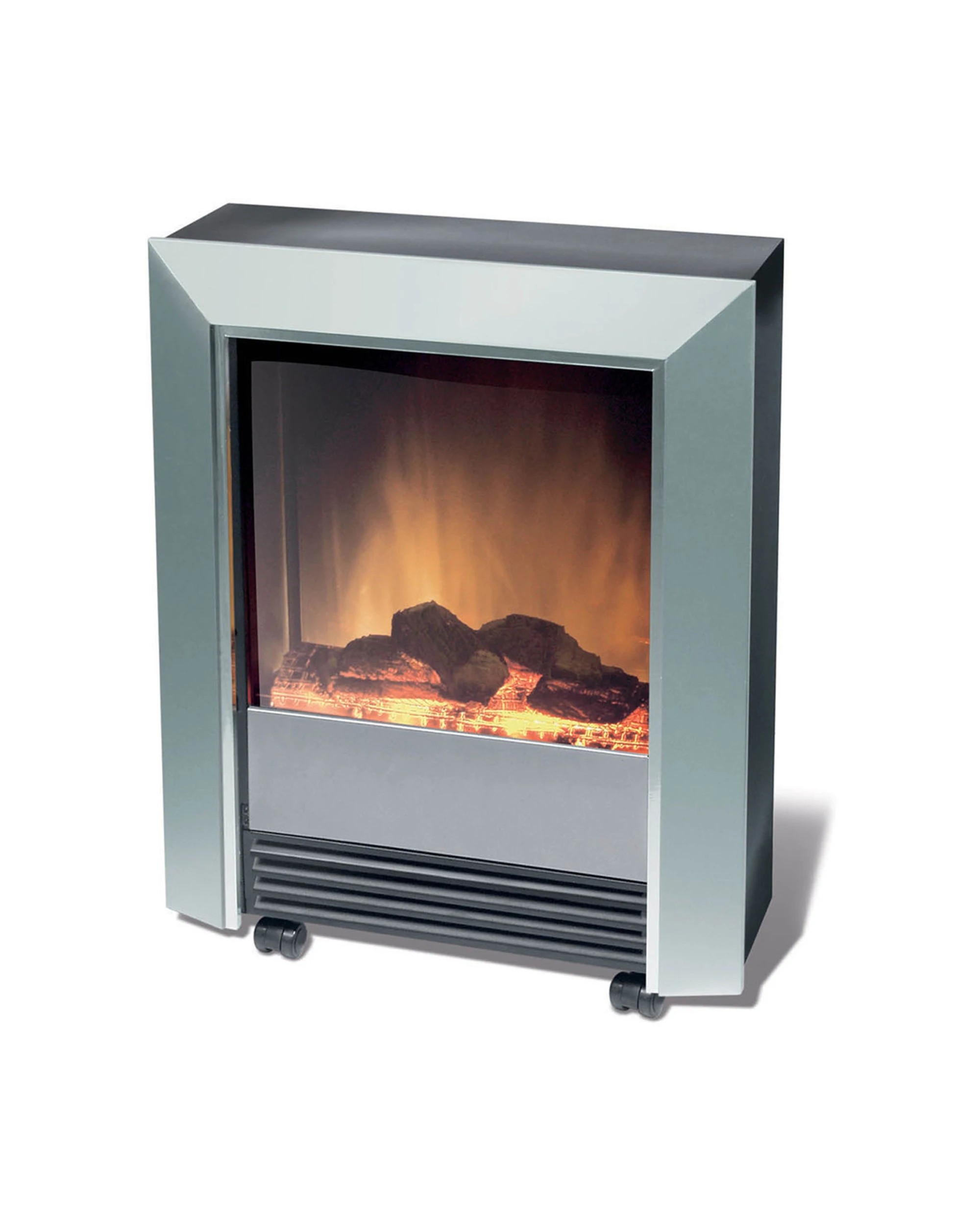 1 Dimplex Lee Electric Fireplace Heater With Heat Flame Smoke Coal Wood - Silver, 1 of 1