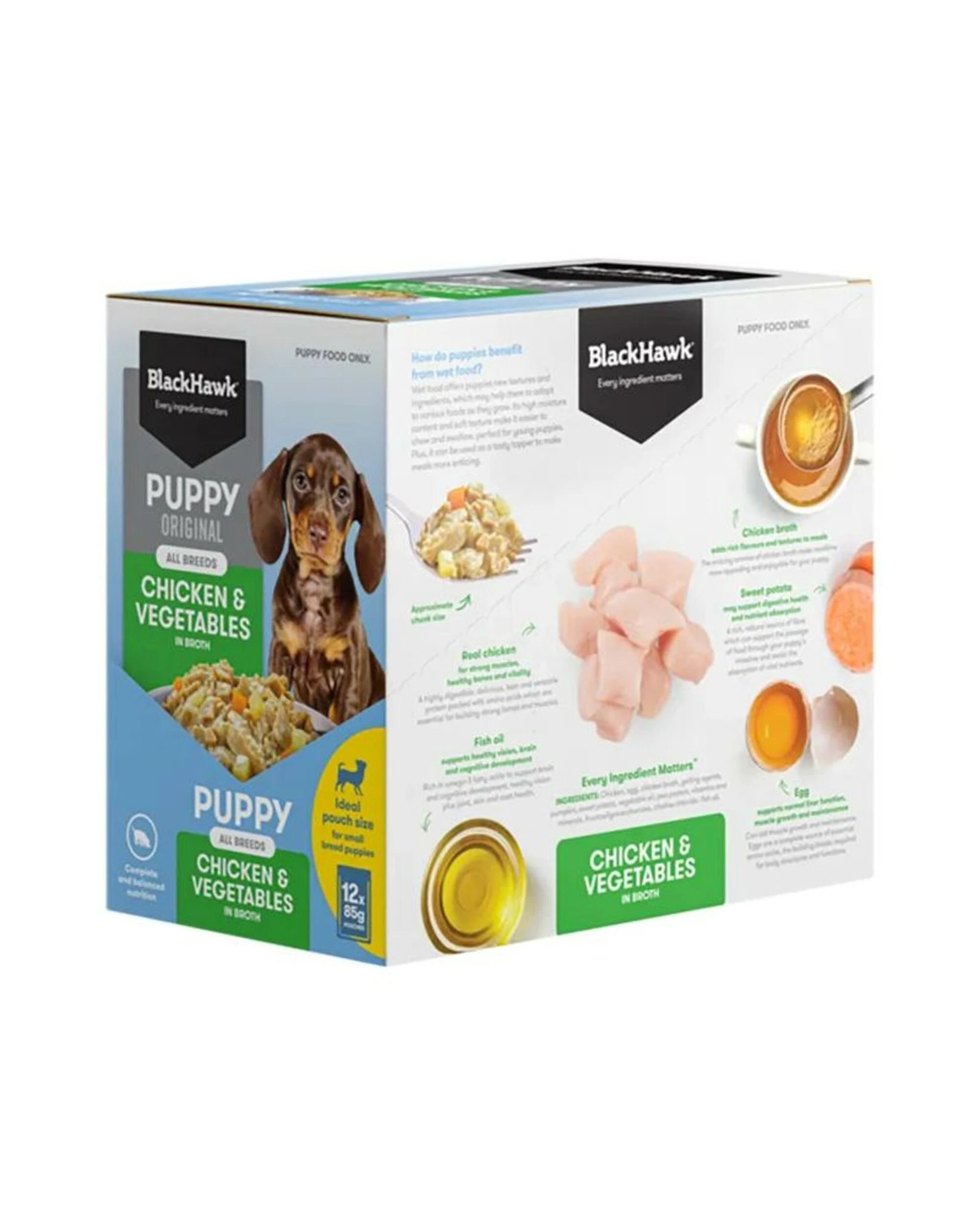 2 Black Hawk Puppy Chicken & Vegetables 85g 12pk, 2 of 2