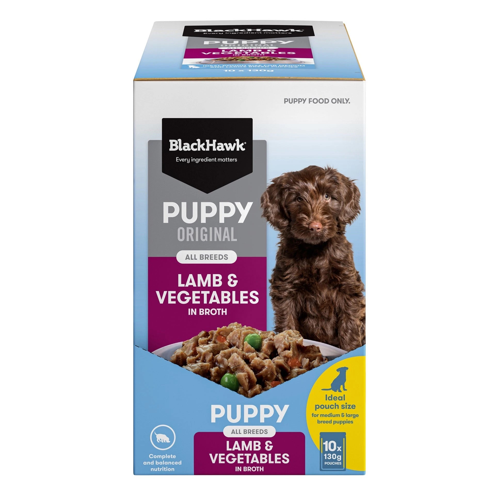 1 Black Hawk Puppy Lamb & Vegetables 130g 10pk, 1 of 2