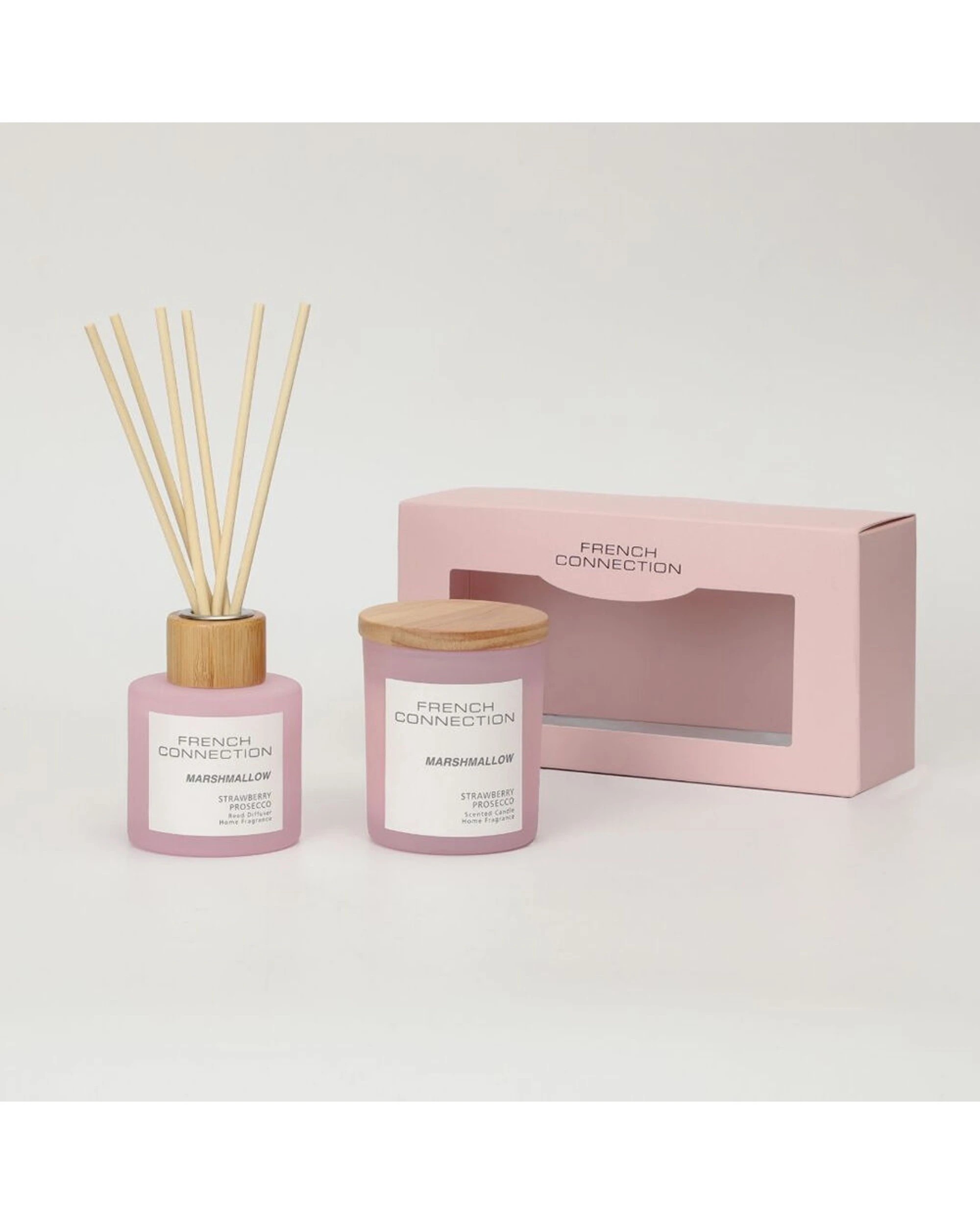 2 French Connection Candle & Diffuser Gift Set Marshmallow Strawberry Prosecco - Pink, 2 of 3