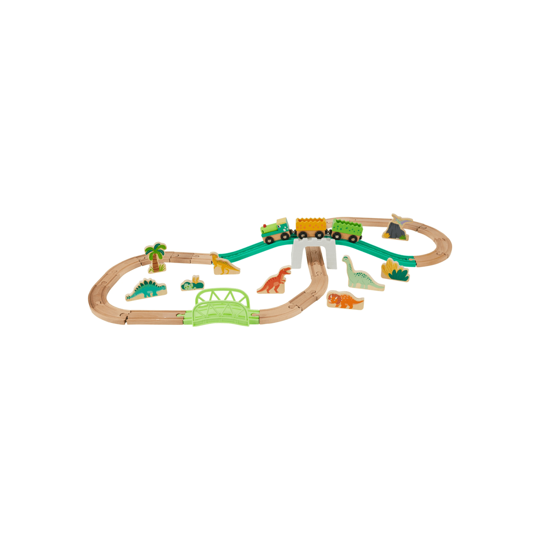 2 38 Piece Wooden Dino Train Set, 2 of 9