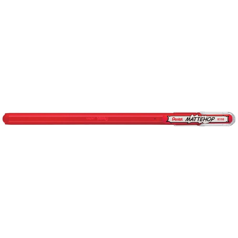 1 Pentel Mattehop Gel Pen 1.0mm Red, 1 of 2