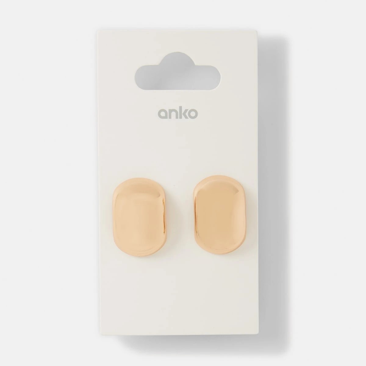 5 Oval Stud Earrings - Gold Tone, 5 of 5
