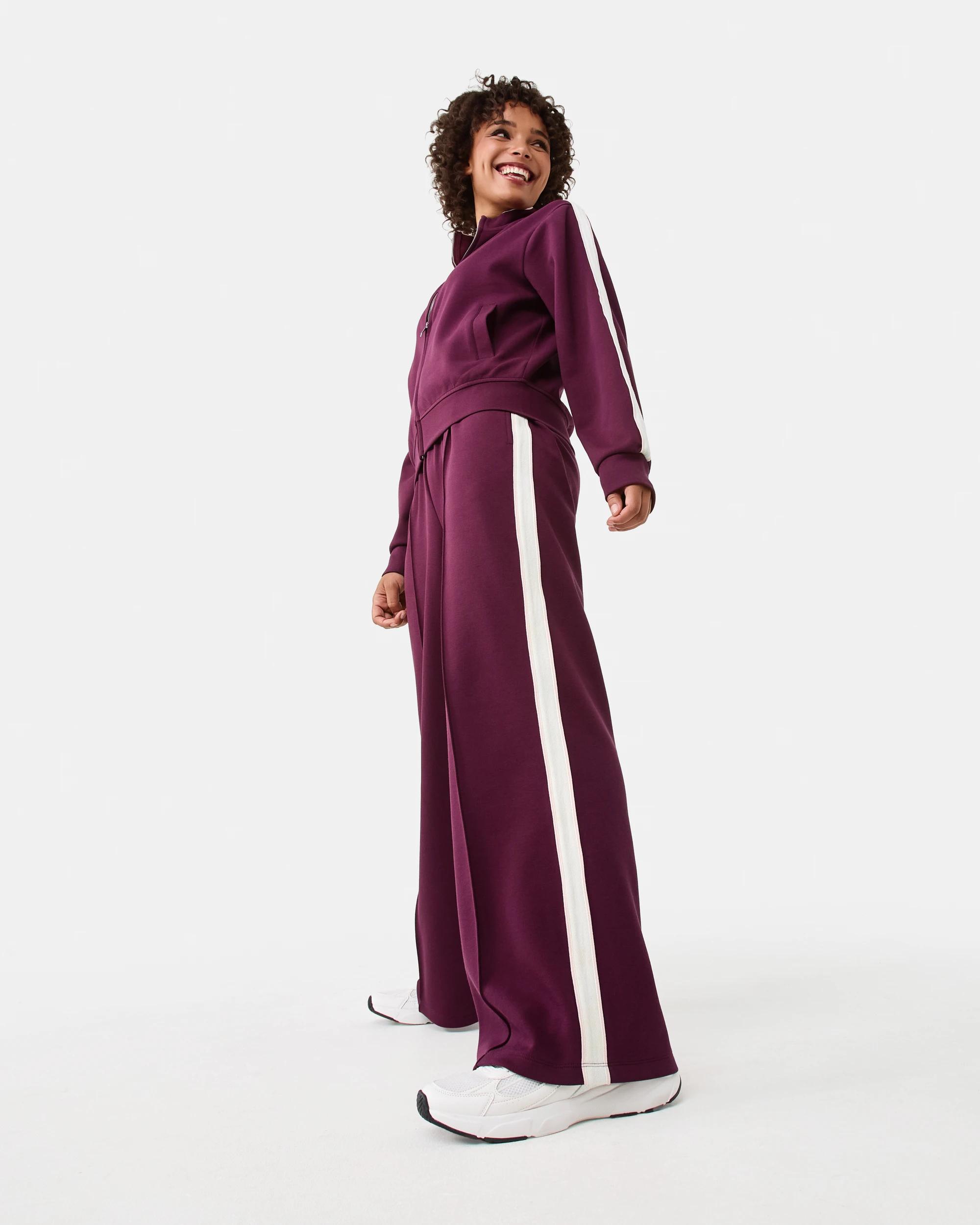 8 Active Womens Retro Wide Leg Trackpants Royal Burg, 8 of 8