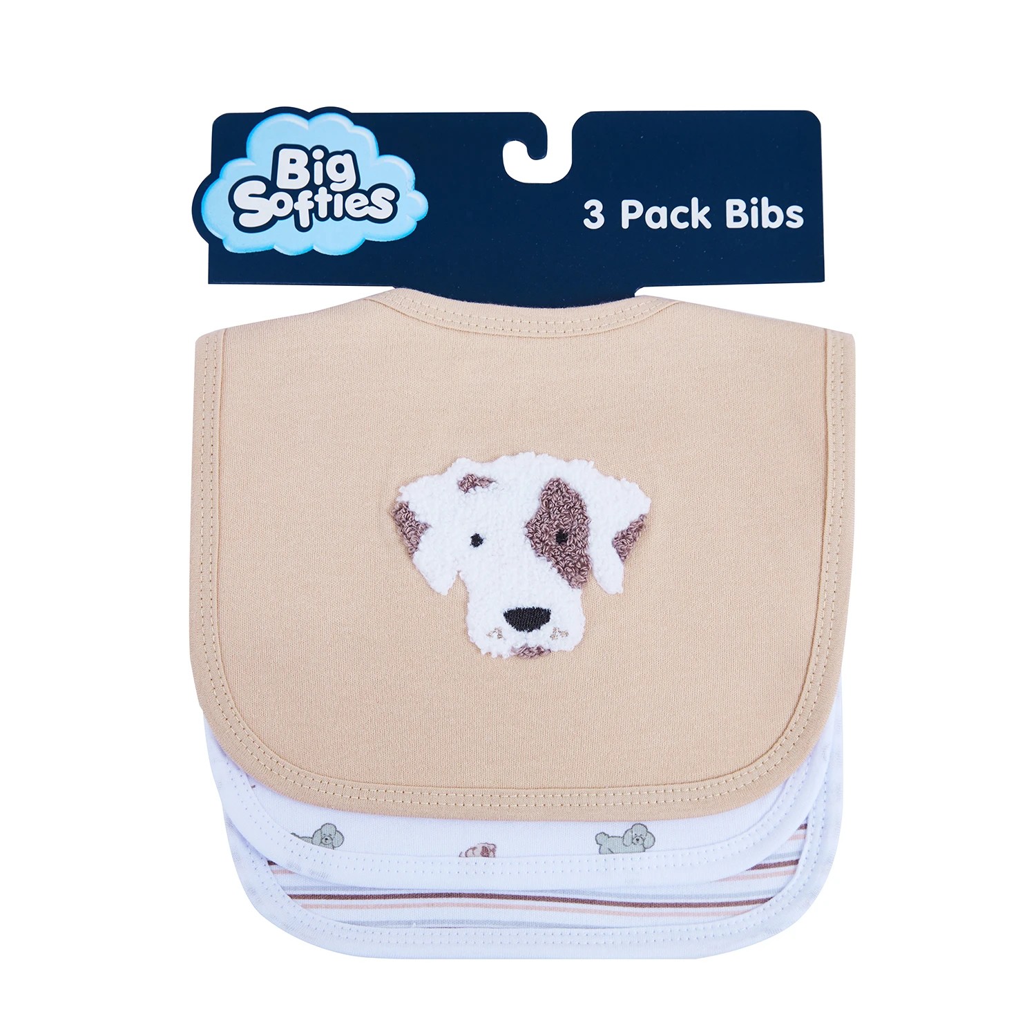 1 Big Softies 3 Pack Applique and printed bibs, Dog, 1 of 5