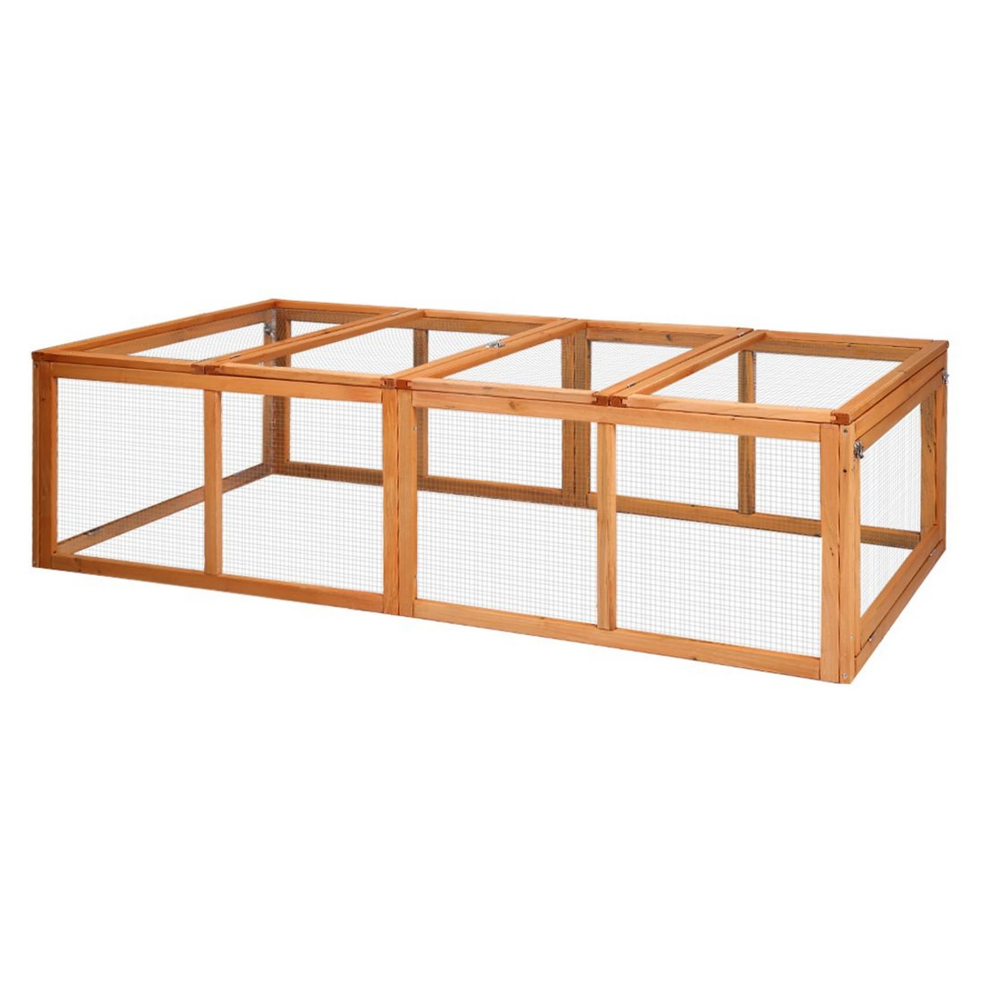 4 i.Pet Chicken Coop Rabbit Hutch Extra Large Wooden Chicken House Run - Brown, 4 of 8