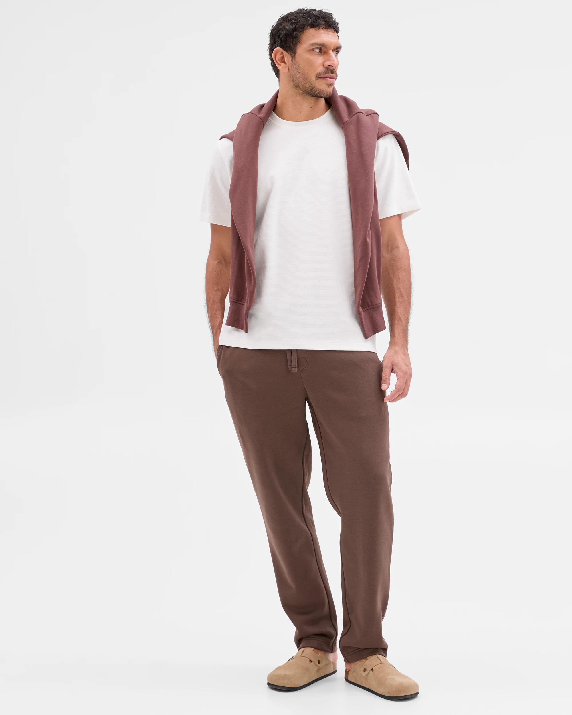 1 Target Man Australian Cotton Blend Uncuffed Trackpants CHOCOLATE, 1 of 7