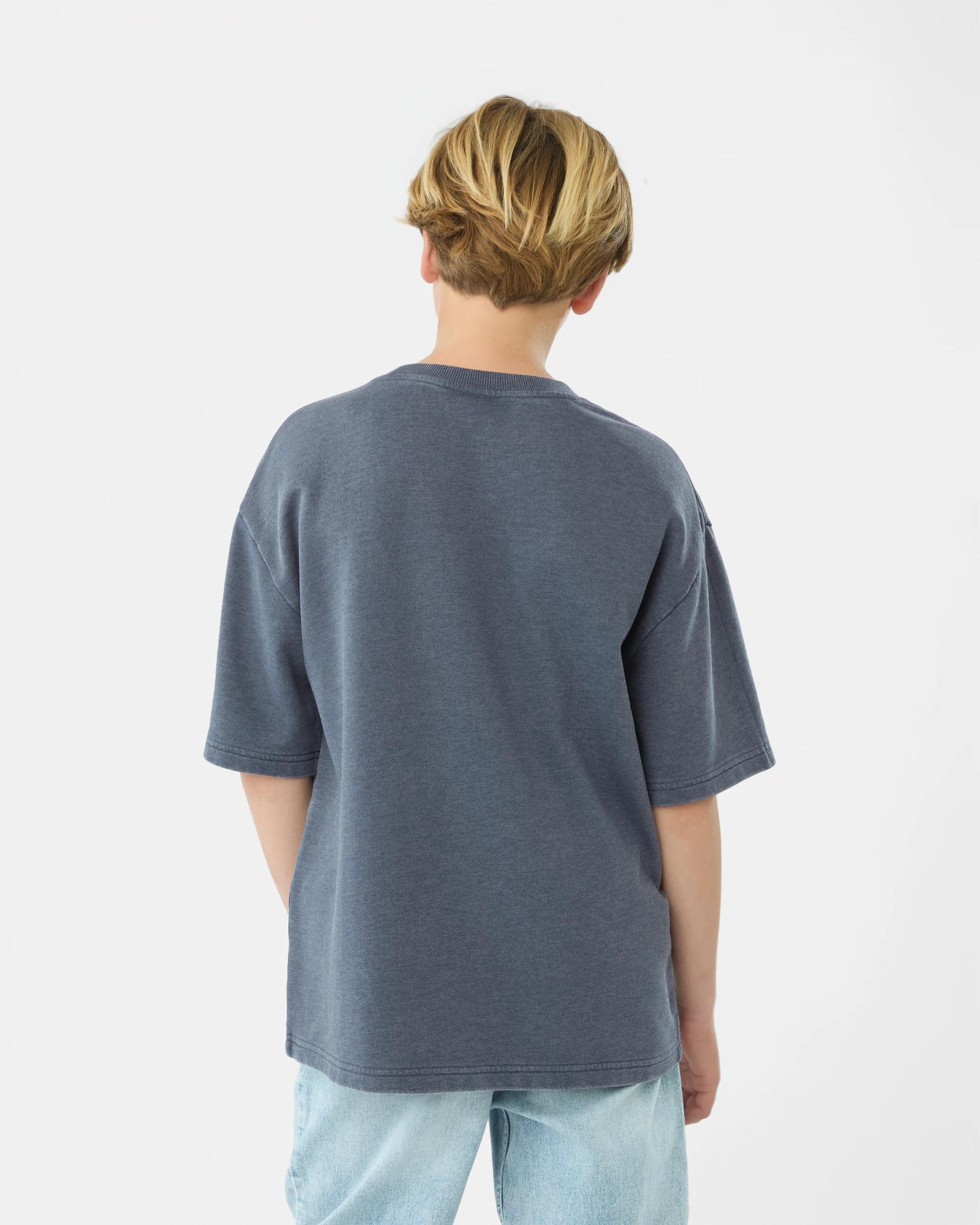 2 Short Sleeve Oversized Heavyweight T-shirt Greyblu, 2 of 5