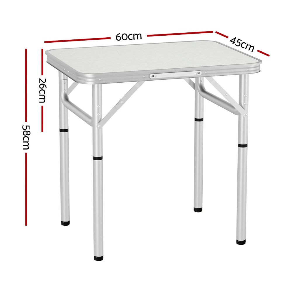 2 Weisshorn Folding Camping Table 60CM Adjustable Portable Outdoor Picnic Desk - Multi, 2 of 8