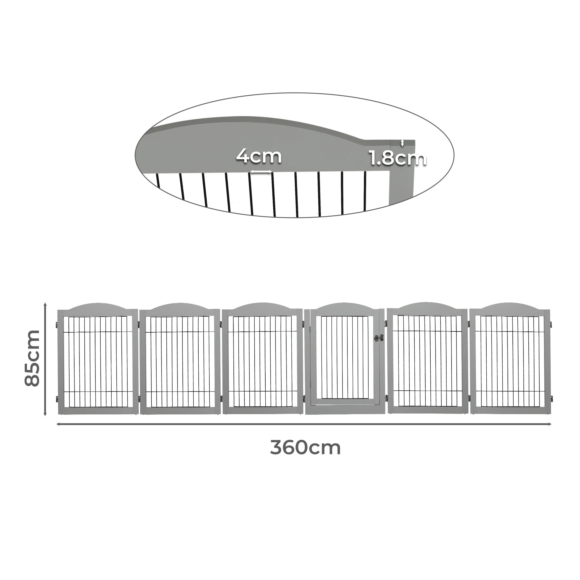 3 Pawz 6 Panels Pet Playpen - Grey, 3 of 6