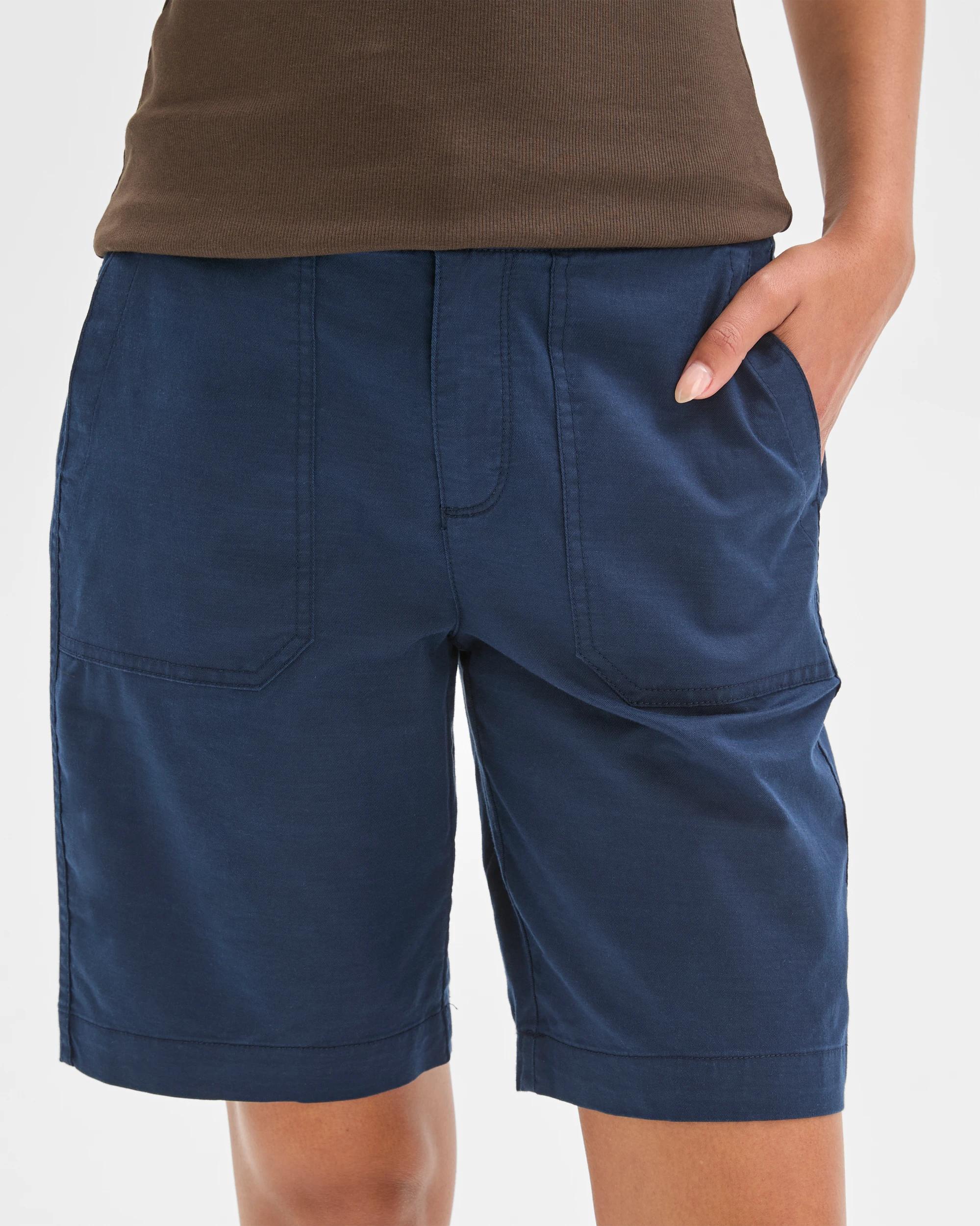 3 Target Woman Rib Waist Shorts NAVY, 3 of 6