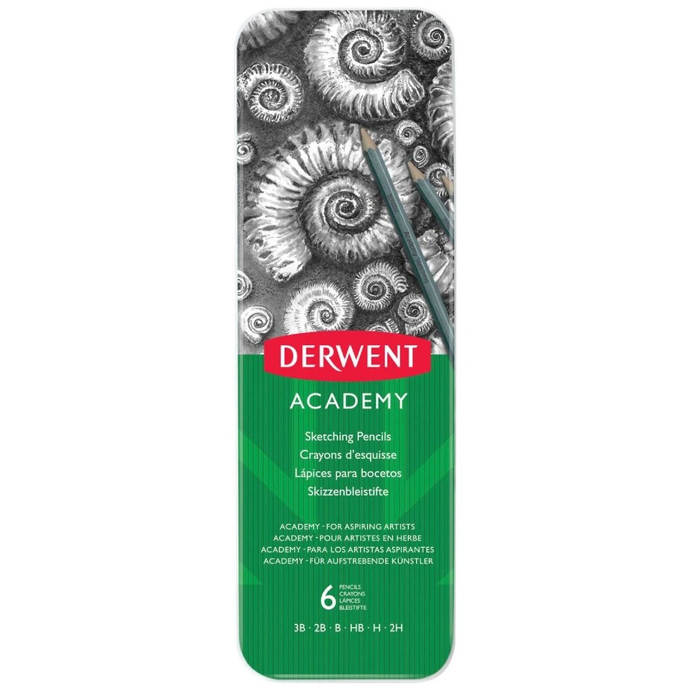 1 Derwent Academy Sketching Pencils 6 Pack, 1 of 10