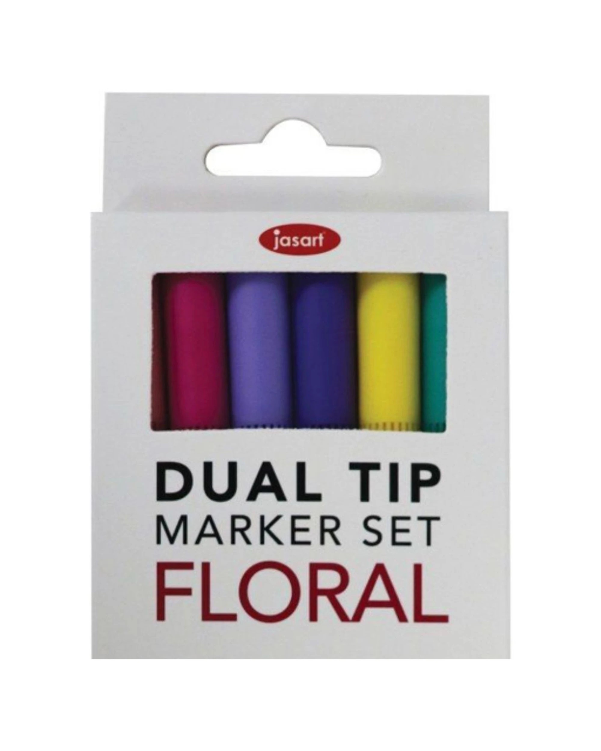 2 Jasart 6pc Dual Nib Brush Fineliner Pen Marker Set 0.4mm Floral - Multi, 2 of 3