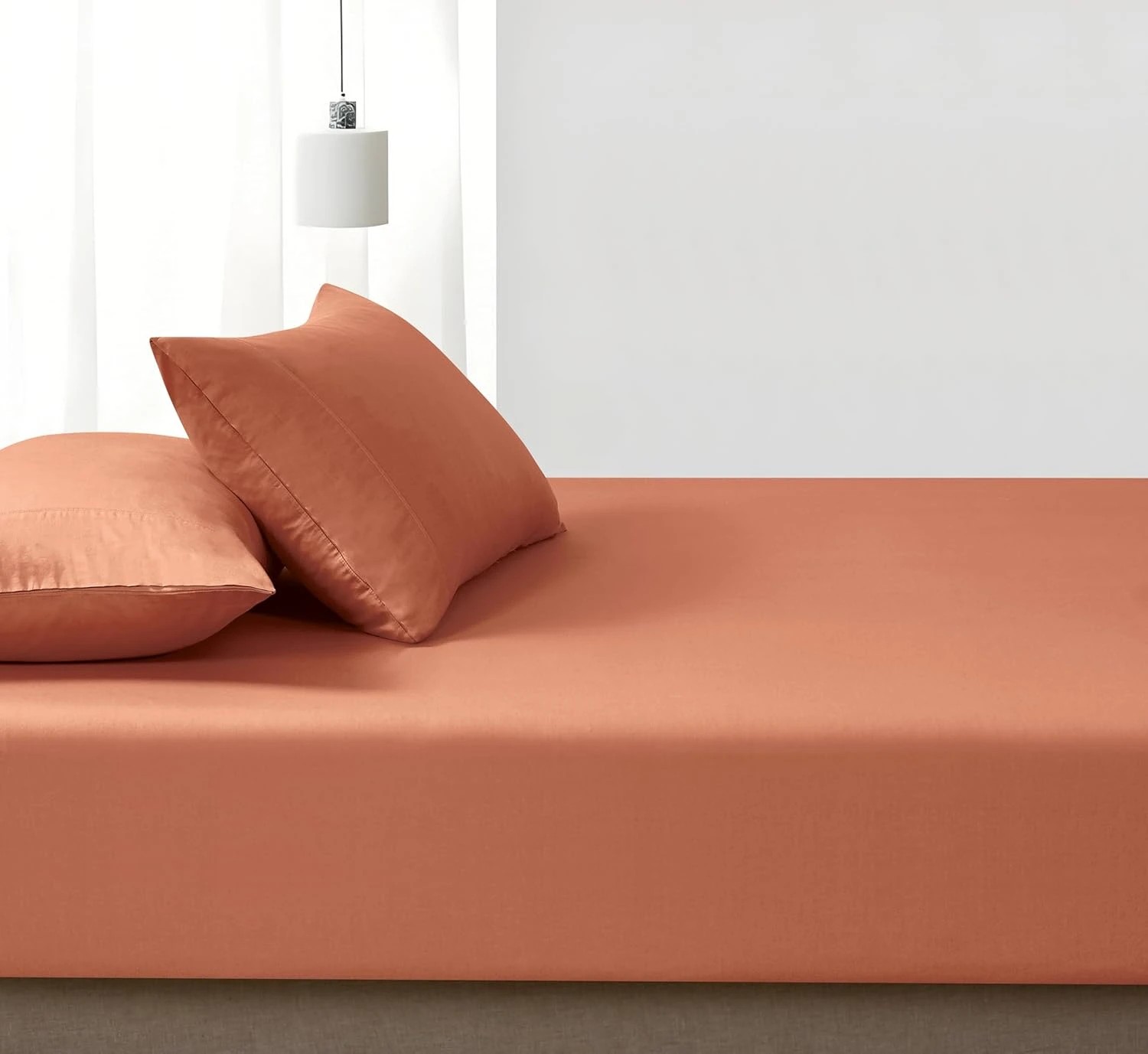 3 Gioia Casa Vintage Washed Cotton Fitted Sheet Set Soft Breathable - Double Bed - Brick, 3 of 6