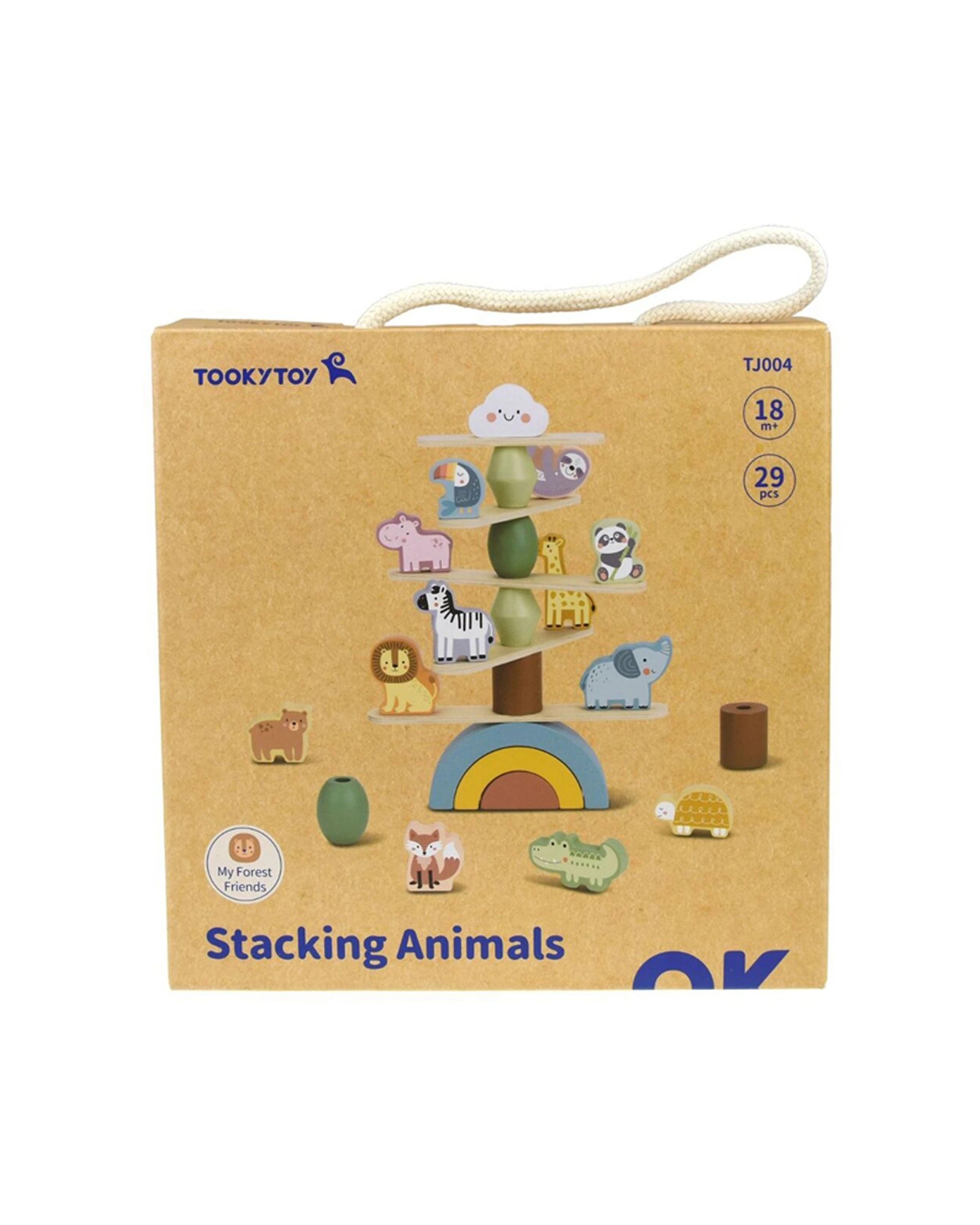 5 Tooky Toy My Forest Friends Animals Wooden Stacking Build Game Fun Toy - Multi, 5 of 7