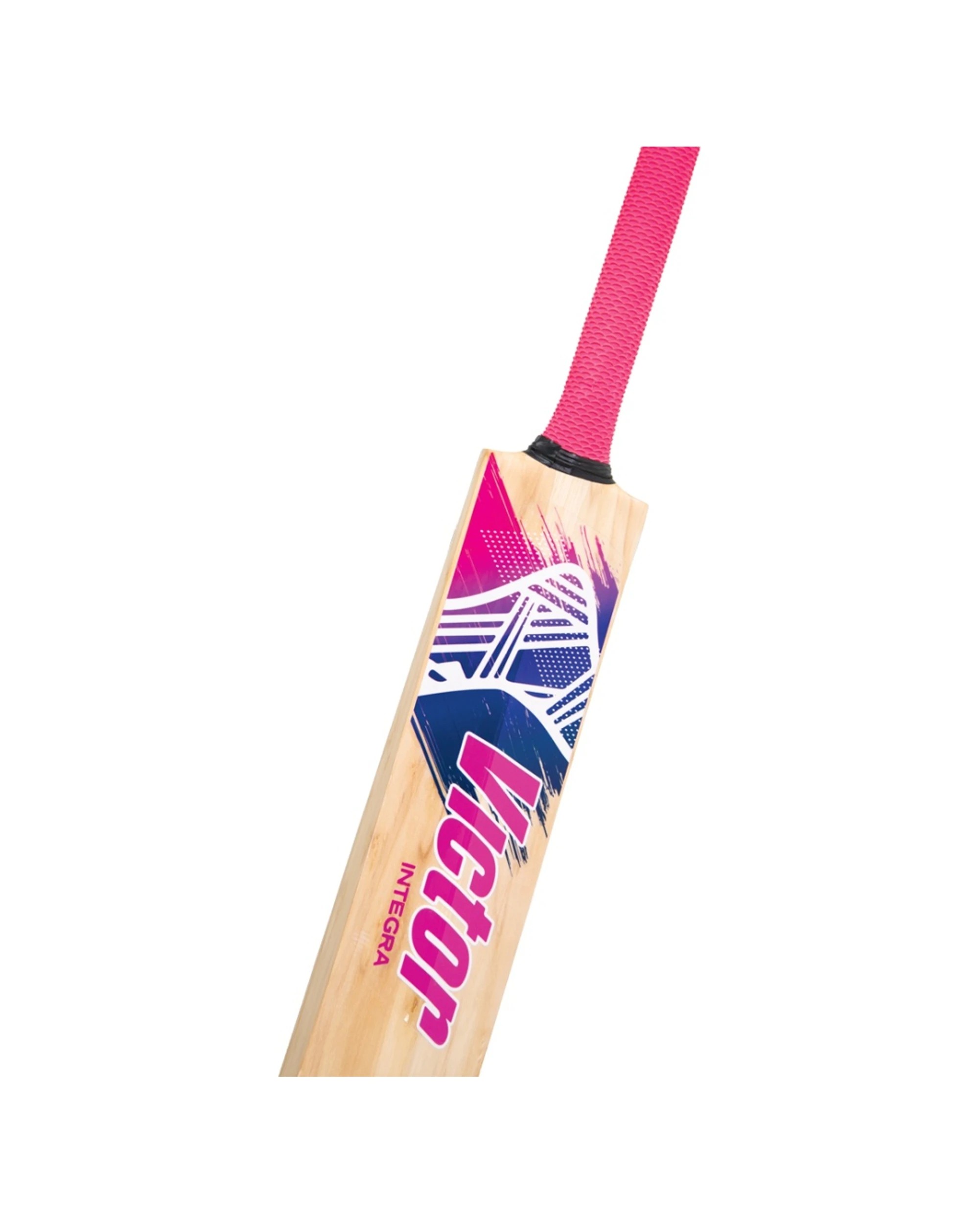 7 Victor Sports English Willow Club Cricket Bat Integra Short Handle - Pink, 7 of 7