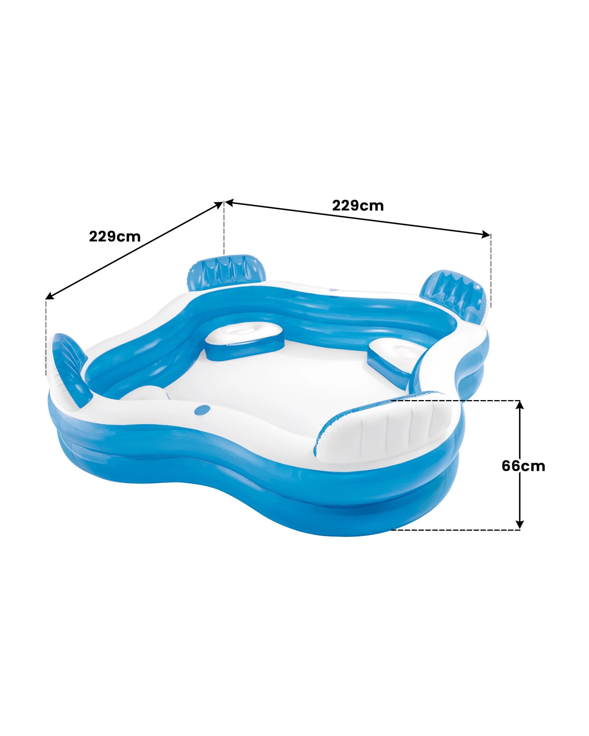 3 Intex Swim Center Square Inflatable Family Lounge Pool, 3 of 7