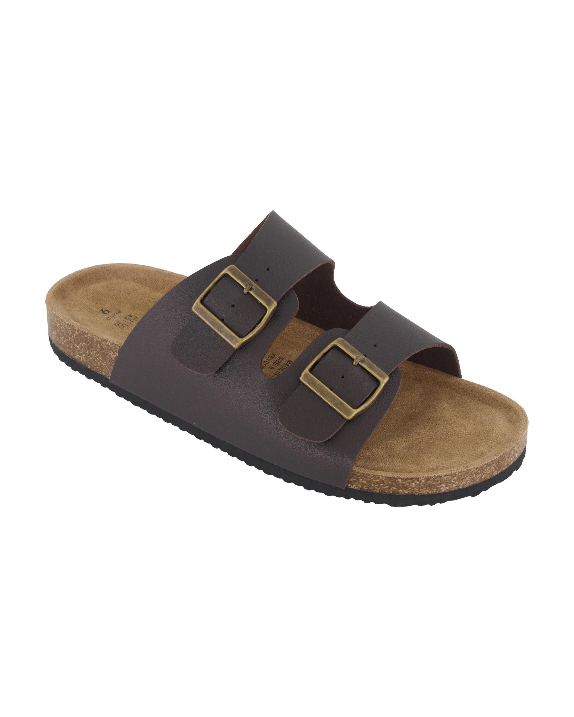 1 Double Buckle Slides Brown, 1 of 3