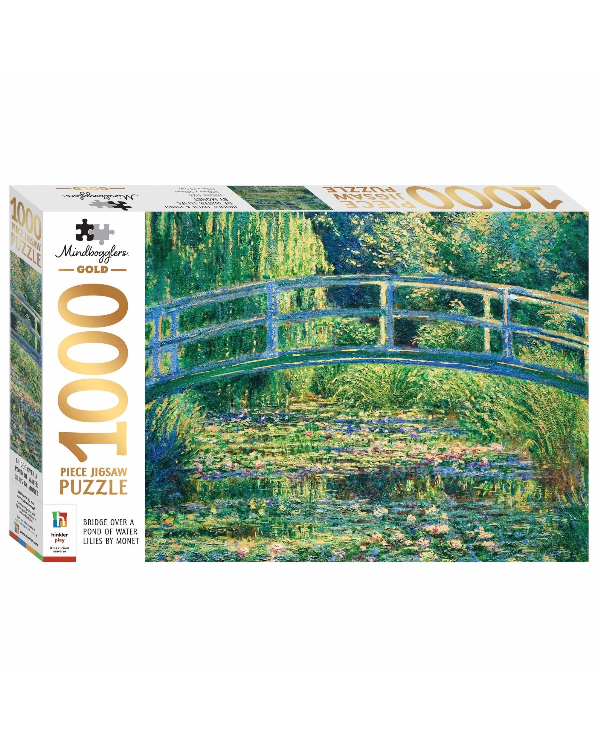 1 Hinkler Mindbogglers Gold Bridge Over a Pond of Water Lilles 1000 Piece Puzzle, 1 of 3
