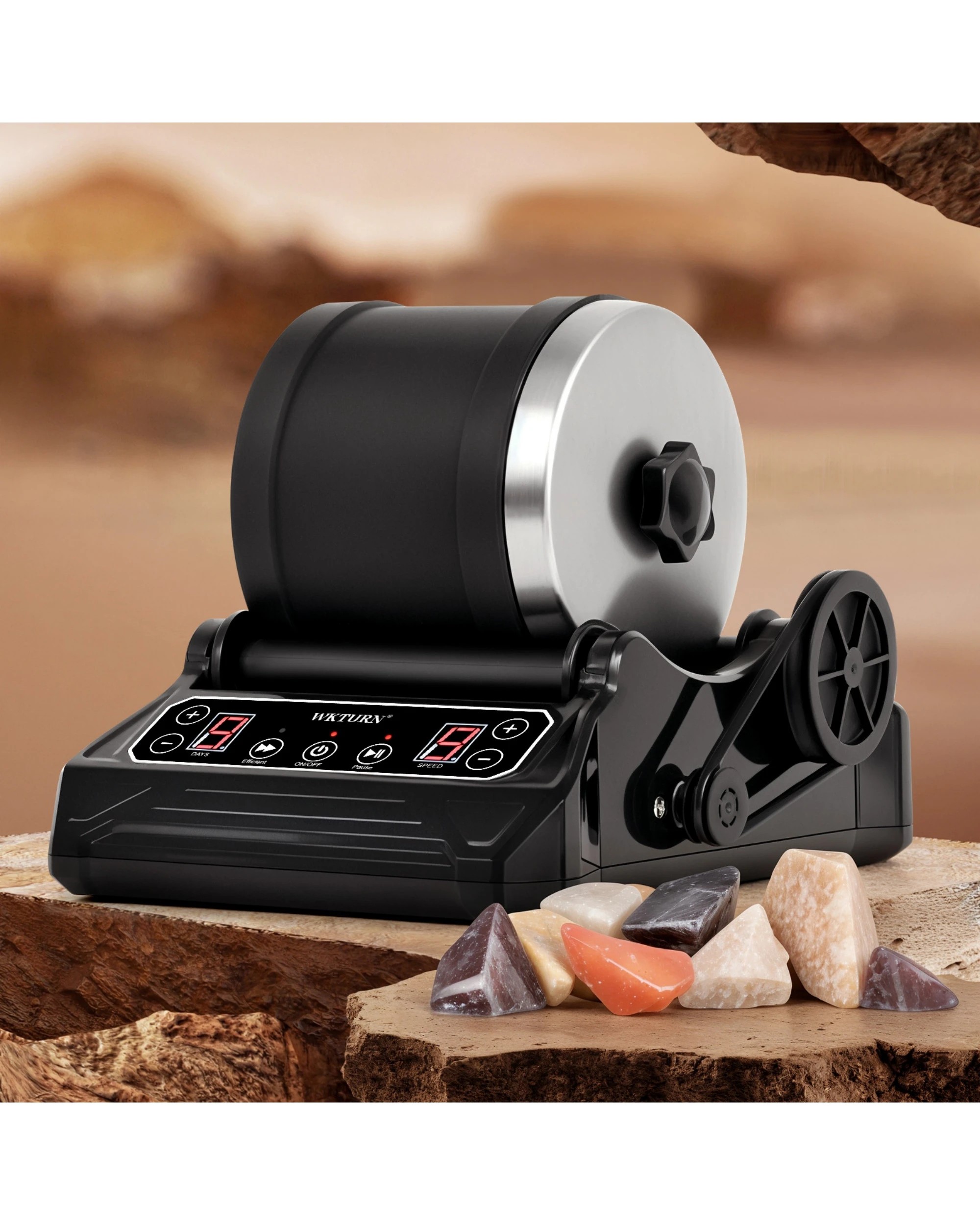 8 Advwin Electric Rock Tumbler for Kids Advanced Rock Polisher - Black, 8 of 8