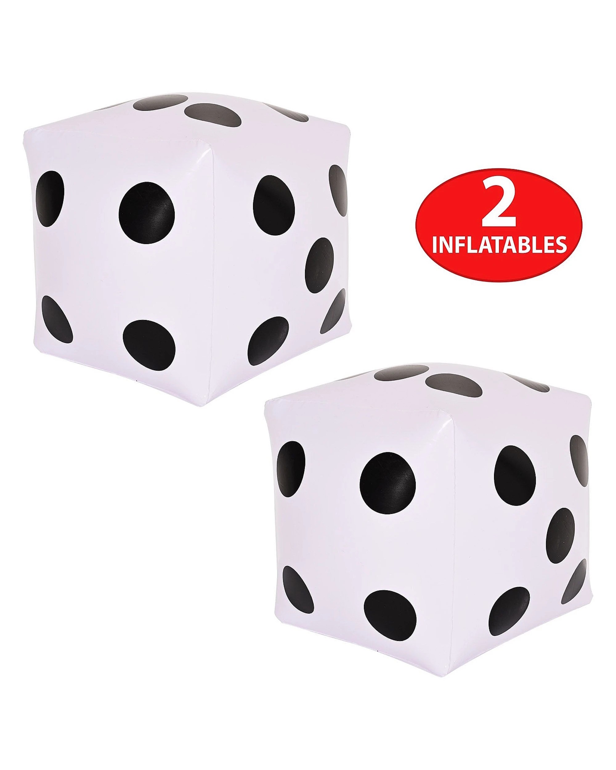 2 Beistle Inflatable Dice Pack of 2 - White, 2 of 5