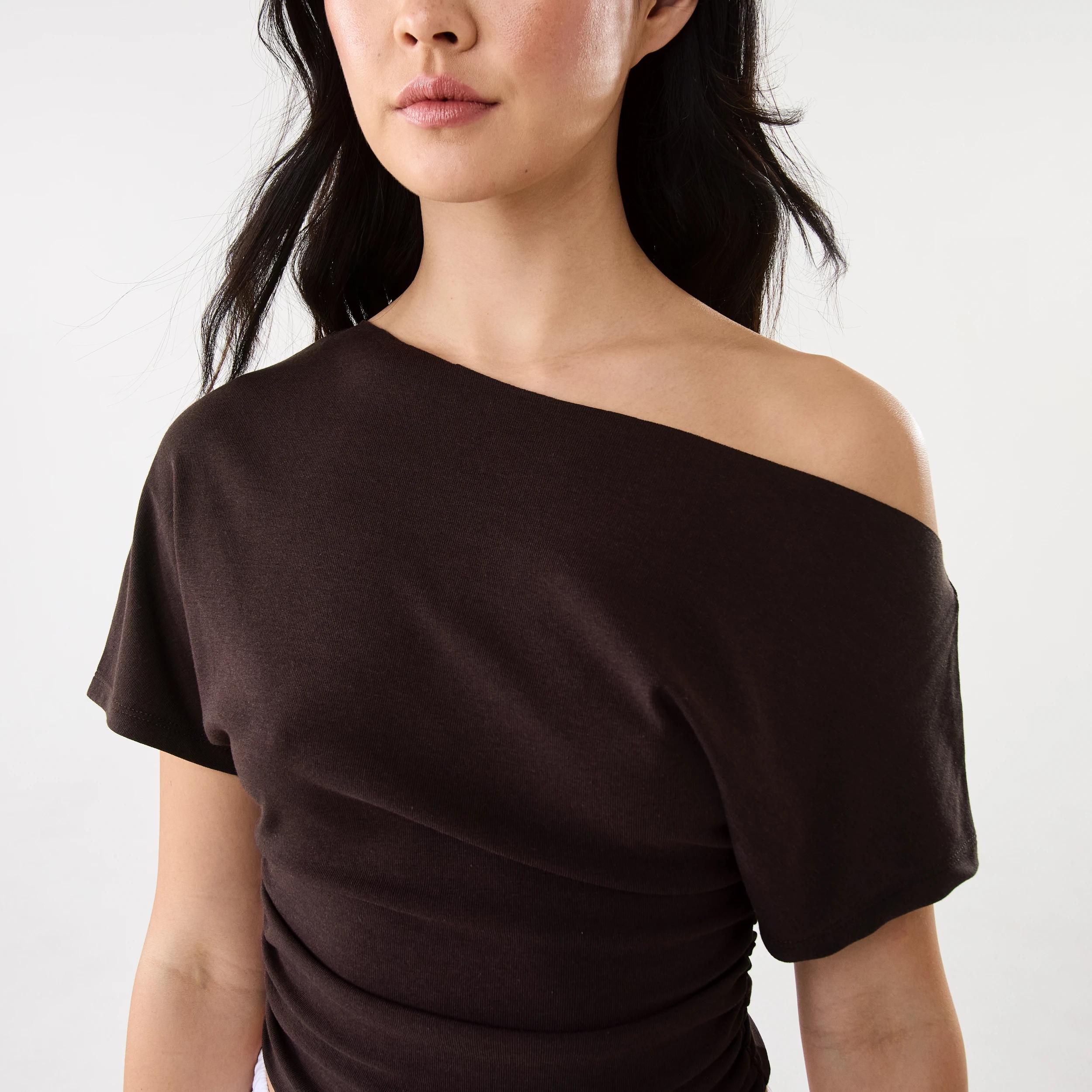 8 Off Shoulder Jersey T-shirt Choc Plum, 8 of 9