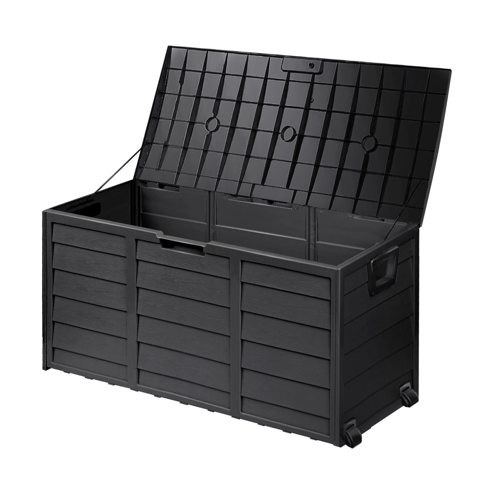 1 Livsip Outdoor Storage Box 290L Container Garden Chest Deck Tool Toy Lockable - Black, 1 of 9